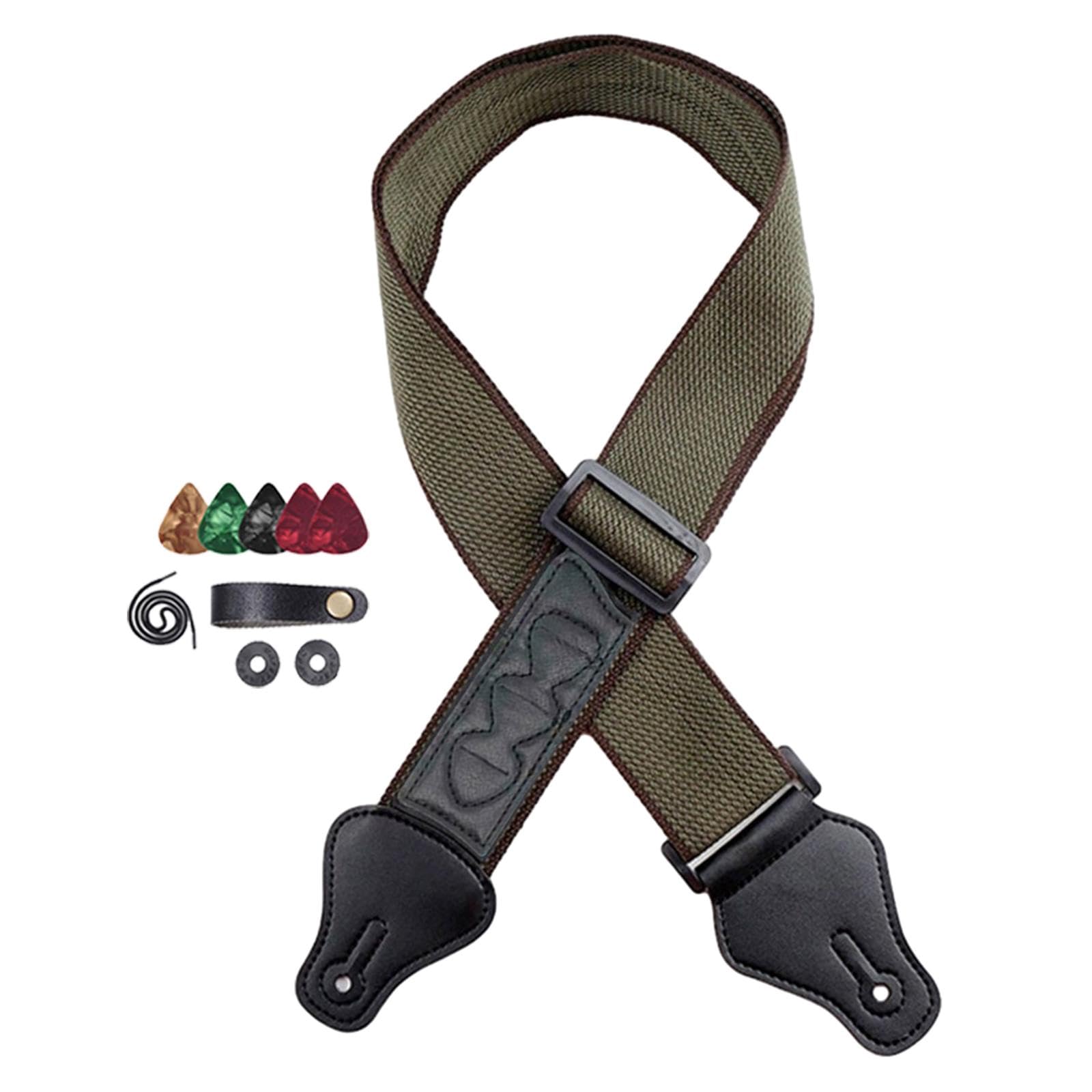 SECRET DESIRE Guitar Strap with Pick Holders Guitar Shoulder Straps Belts for Bass Guitars Green|Guitar accessories|tools gear g