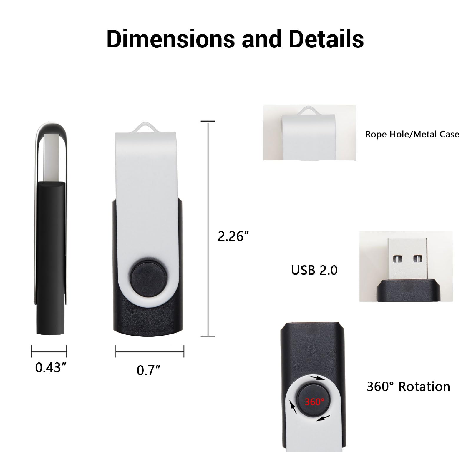 REWBOAT 10 Pack 1GB USB 2.0 Swivel Flash Drives Random Colors