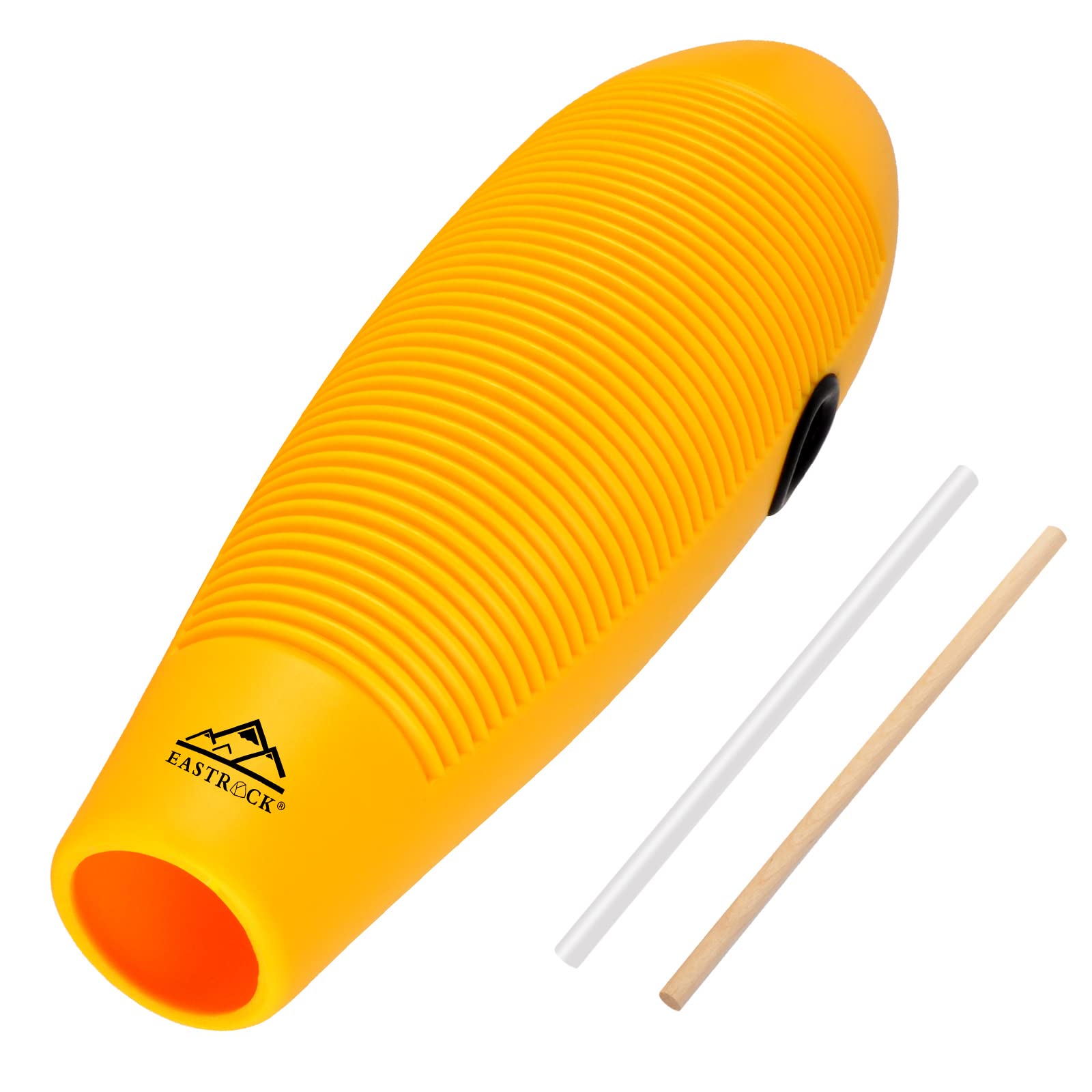 Eastrock Guiro Instrument 3.9''X13'' Fish Shaped Latin Percussion Instrument With 2 Scrapers Yellow Guiro Instrument Musical Tra