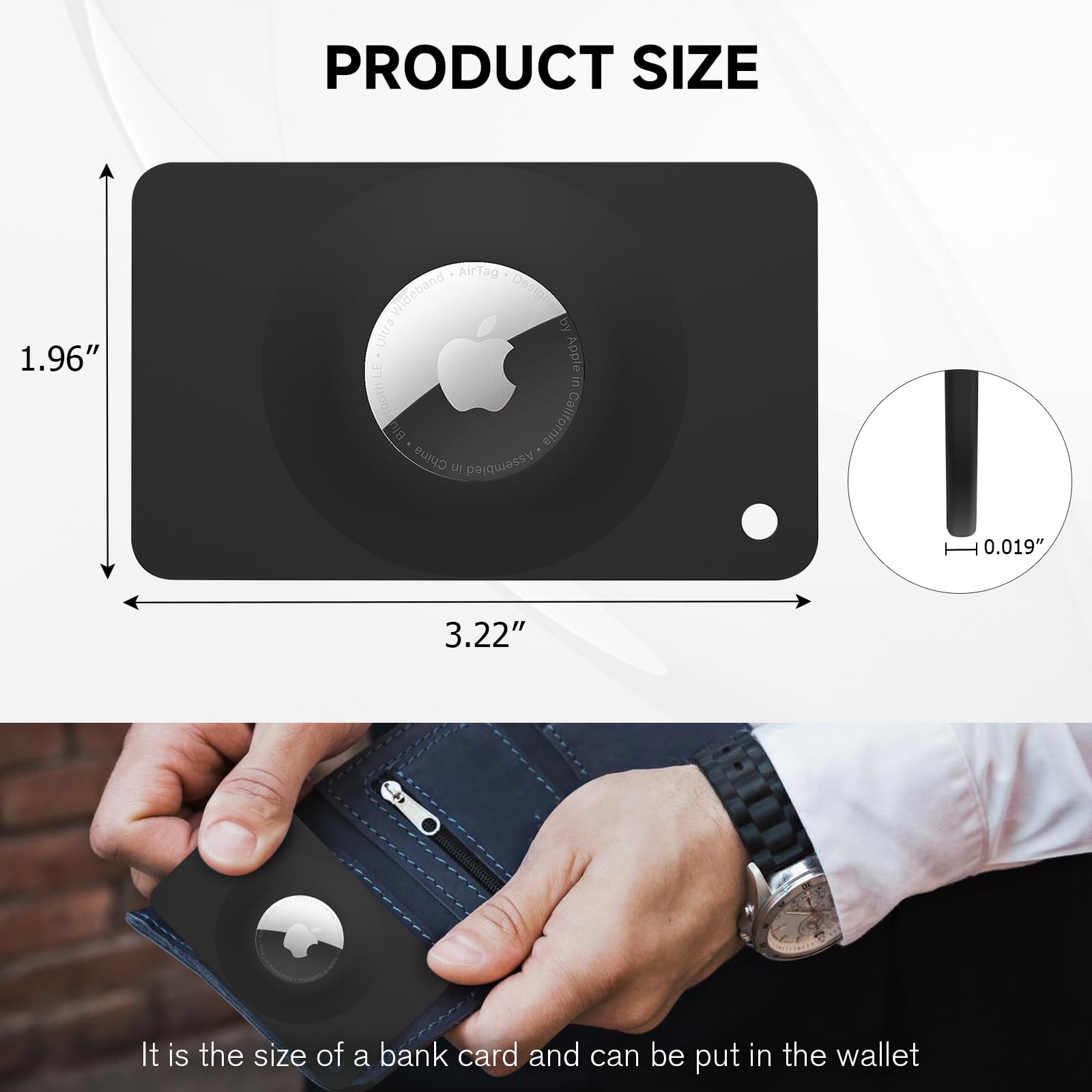 Qyqa 2Pack Airtag Holder Wallet Card,Slim Air Tag Card,Airtags Card Case For Wallet,Purse,Handbag,Clutch,Backpack,Pocket,(White,