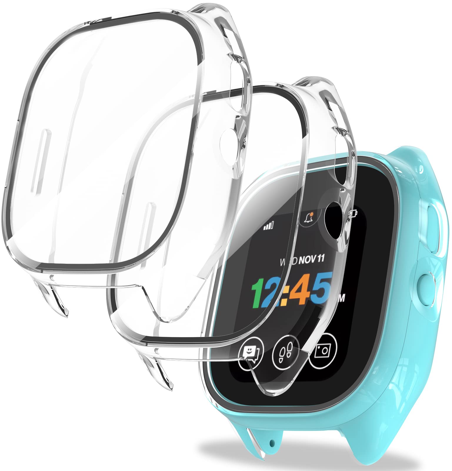 Ottpluscase 2 Pack Clear Case For Gizmo Watch 3 Screen Protector With 9H Tempered Glass, Gizmo 3 Screen Protector Case For Kids,