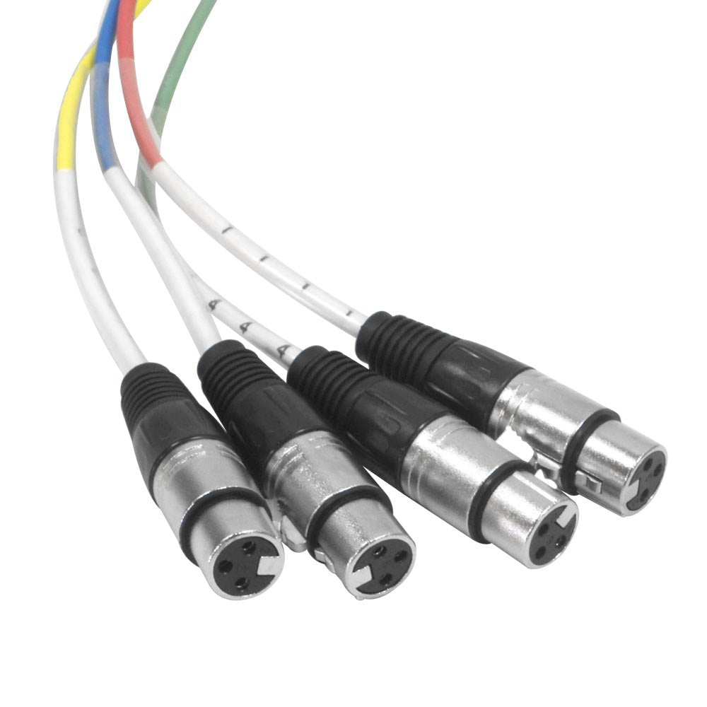 Seismic Audio - Saxt-4X10F - 4 Channel 1/4 Trs To Xlr Female Snake Cable - 10 Feet Long - Serviceable Ends - Pro Audio Effects S