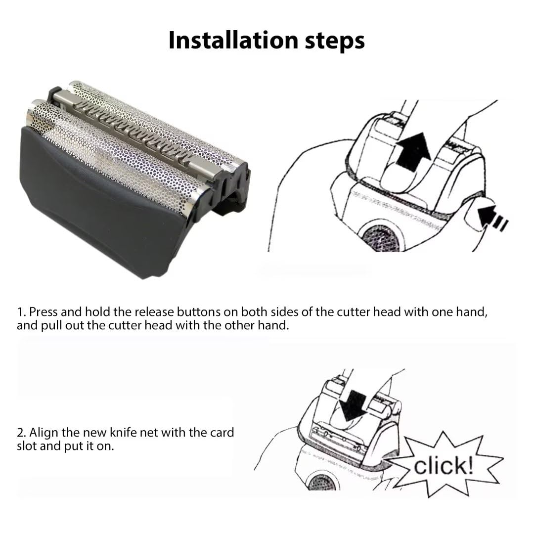 Upgraded 51B Black Electric Shaver Replacement Foil Head Razor Aceesories For Br Aun Waterflex Shaver 51B Mesh Cover 51S Waterfl