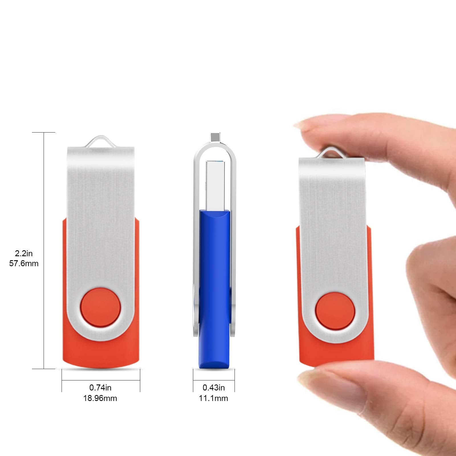 Kootion 5 Pack 32Gb Usb 3.0 Flash Drives Swivel Flash Drive 3.0 Thumb Drives Usb Drive 3.0 High Speed Pen Drives 32G Memory Stic