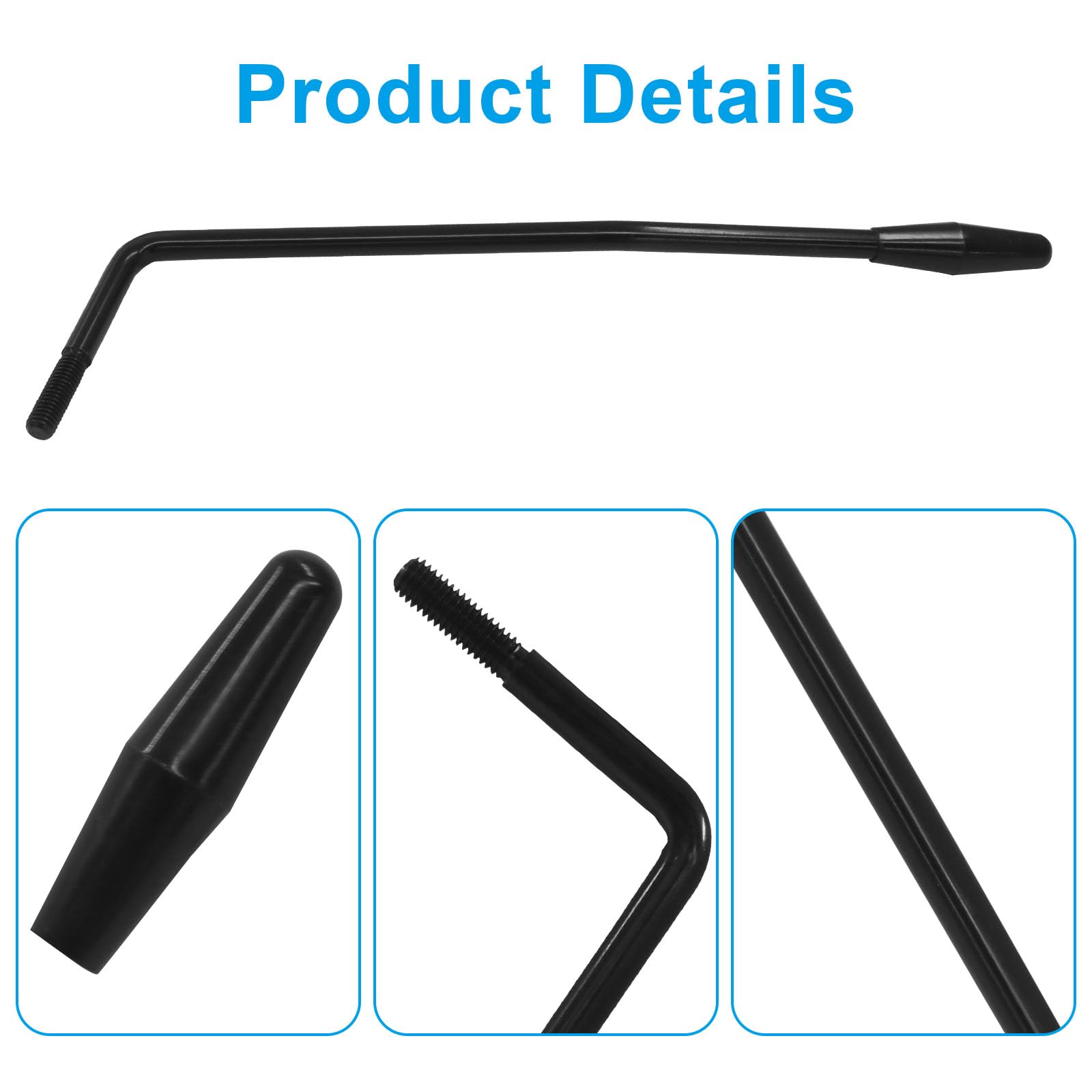 Piutouyar 3 Pack Tremolo Arm Whammy Bar 5 Mm, Black Electric Guitar Whammy Bar Metal Thread Tremolo Arm With Tip