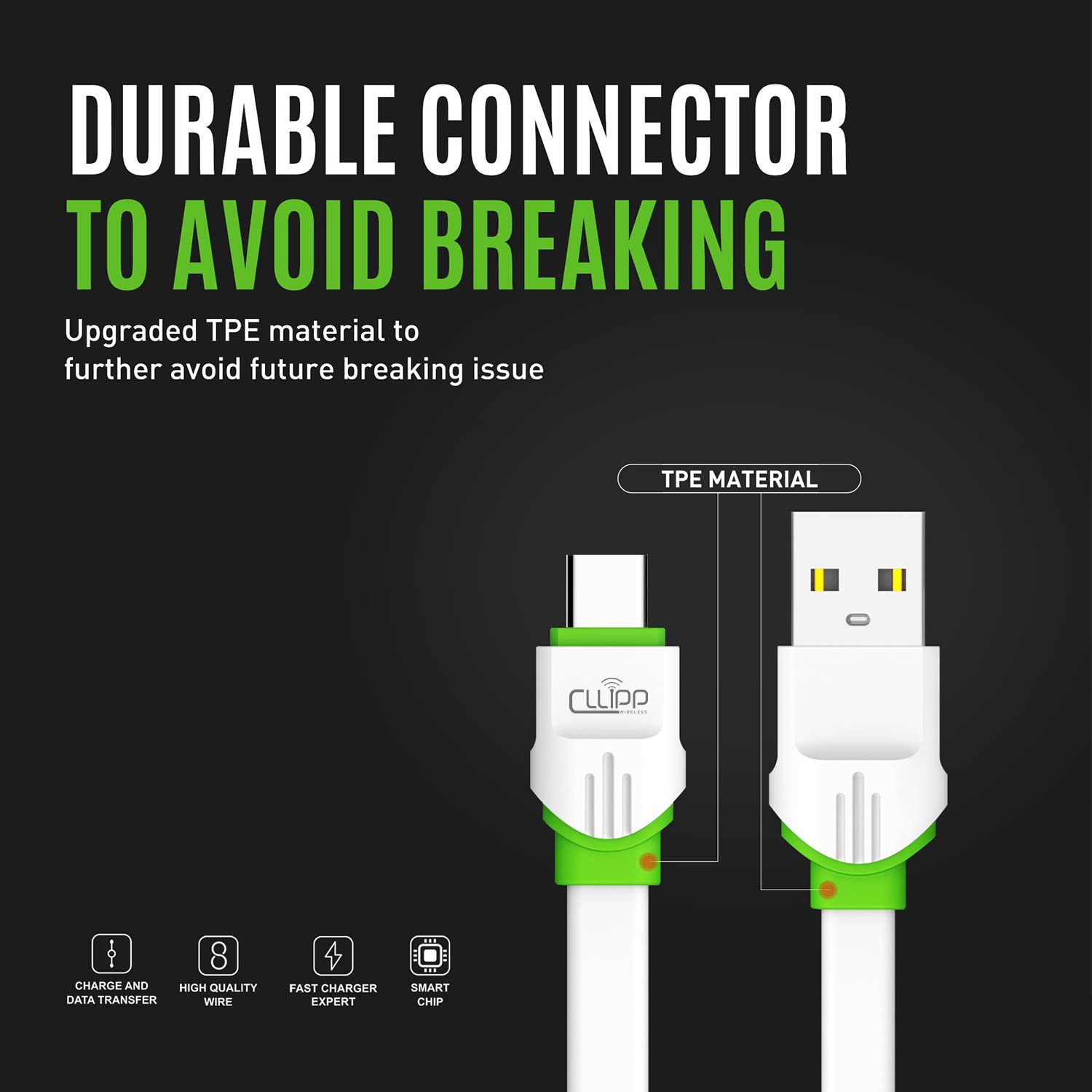 Cllippwireless 6Ft 2.4A Usb Type C Fast Charging & Sync Data Cable Compatible With Android Smart Phones Samsung Galaxy S10,S9,S8