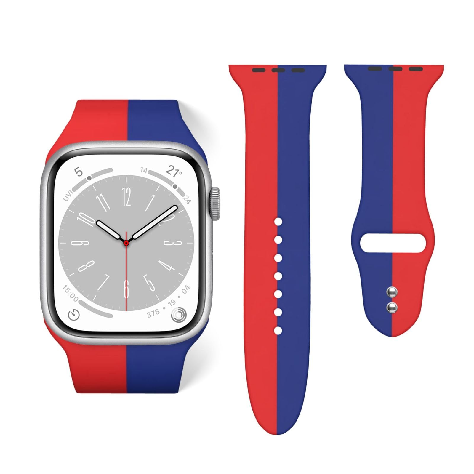 Waterproof Bands Compatible with Apple Watch Flag Of Schaan In Liechtenstein, Silicone Bands for Women and Men