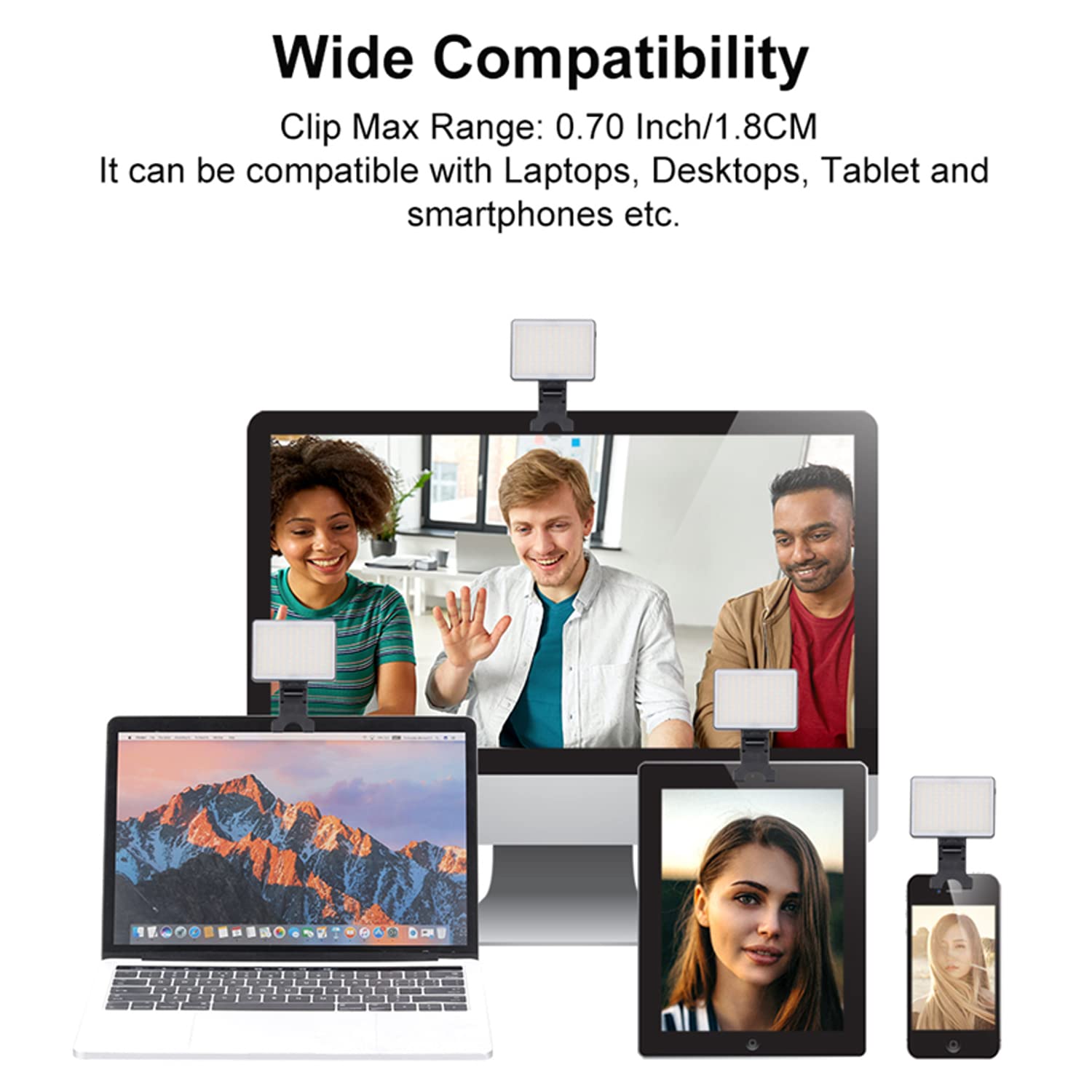 King Ma Portable Selfie Phone Light, 3 Modes Led Clip On Light Rechargeable Video Light For Iphone Pictures, Tiktok Vlog, Comput