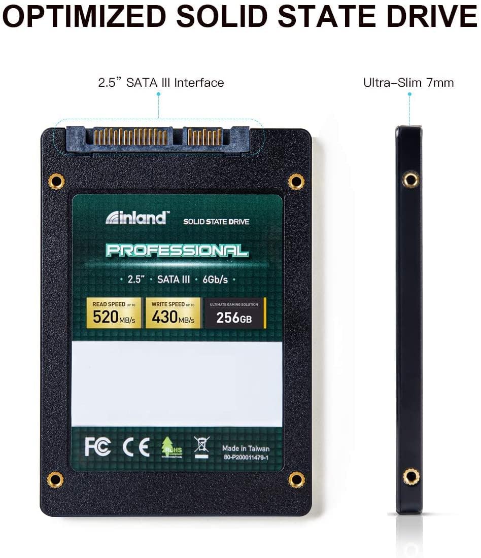 Inland Professional 256Gb Ssd 3D Tlc Nand Sata Iii 6Gb/S 2.5'' Sata Internal Solid State Drive, Upgrade Laptop Pc And Desktops (