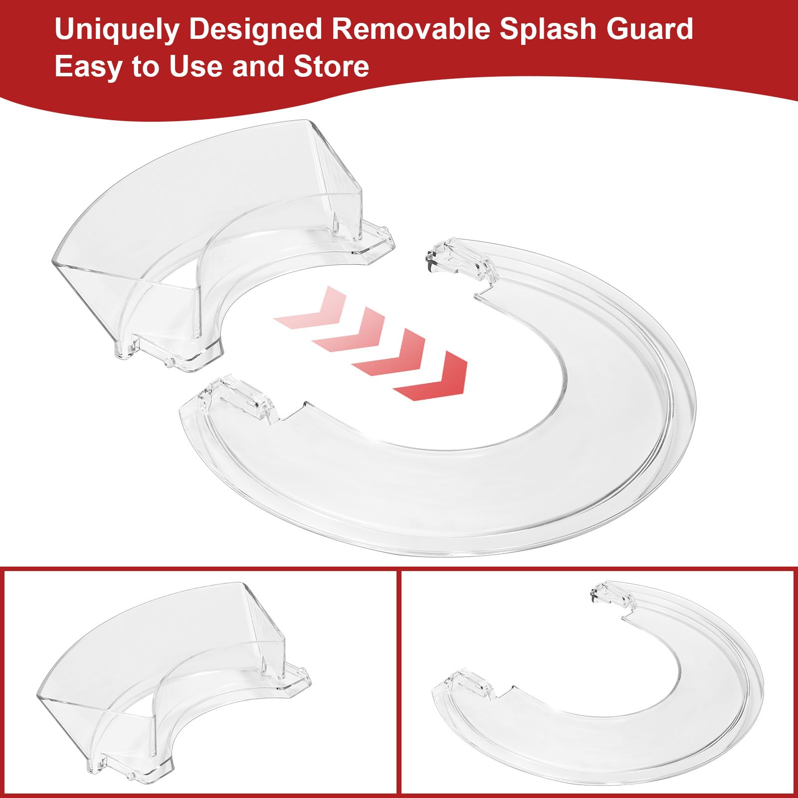Pouring Shield For Kitchenaid  Splash Guard With Removable Pouring Chute For Kitchenaid 5.5 7 Quart Bowl Lift Stand Mixer