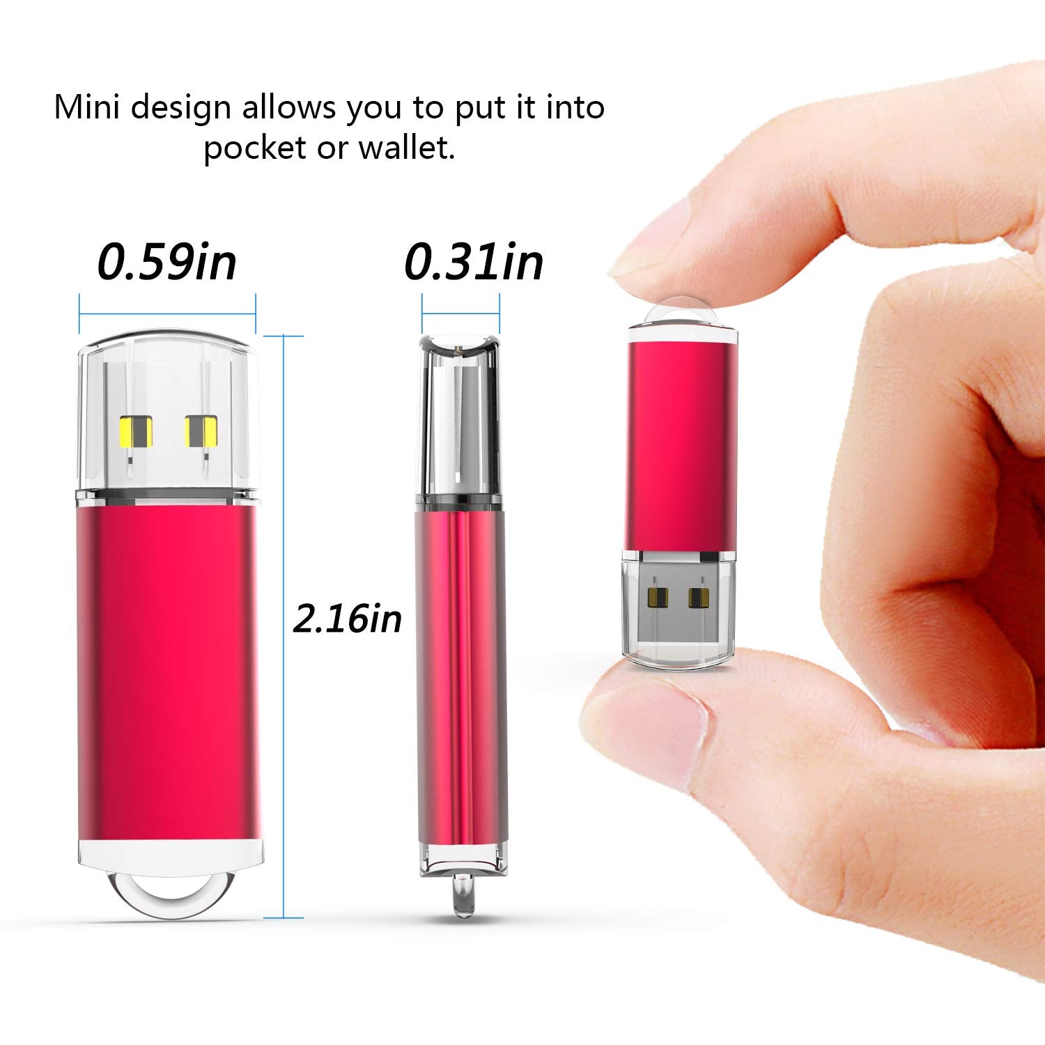 Raoyi 10 Pack 64Gb Usb Flash Drive Usb 2.0 Memory Stick Thumb Drive Pen Drive Jump Drive Red