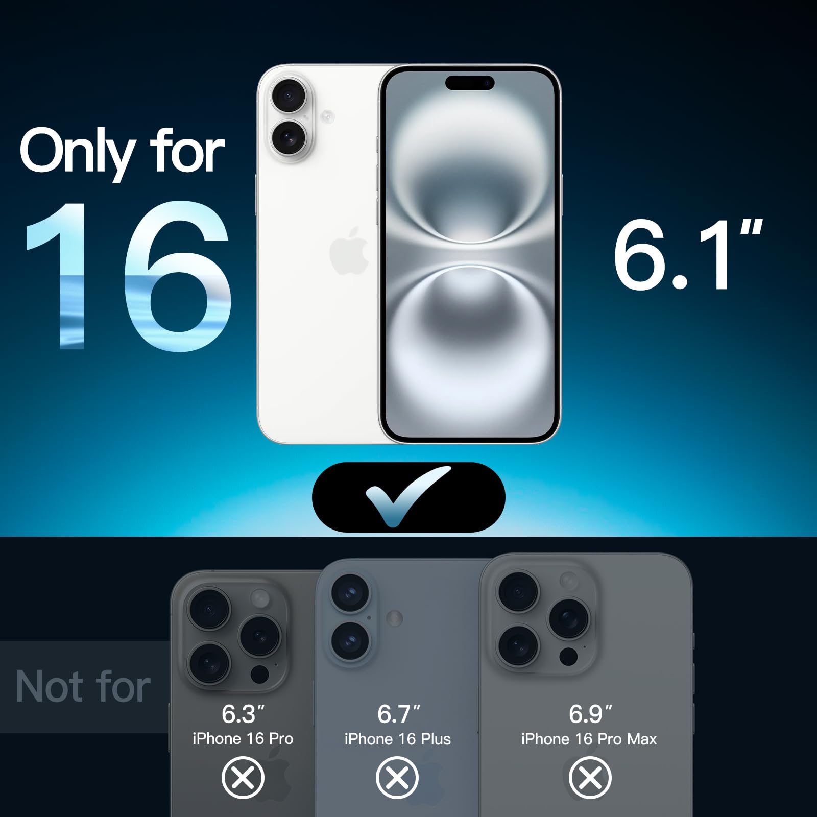 Jetech Screen Protector For Iphone 16 6.1 Inch, Tempered Glass Film With Easy Installation Tool, Case Friendly, Hd Clear, 3 Pack