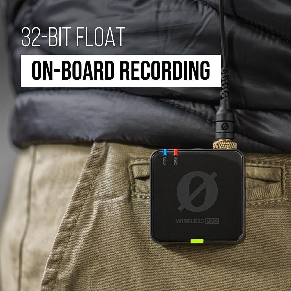 Rode Wireless Pro Compact Wireless Microphone System With Timecode, 32-Bit Float On-Board Recording, 2 Lavalier Microphones And