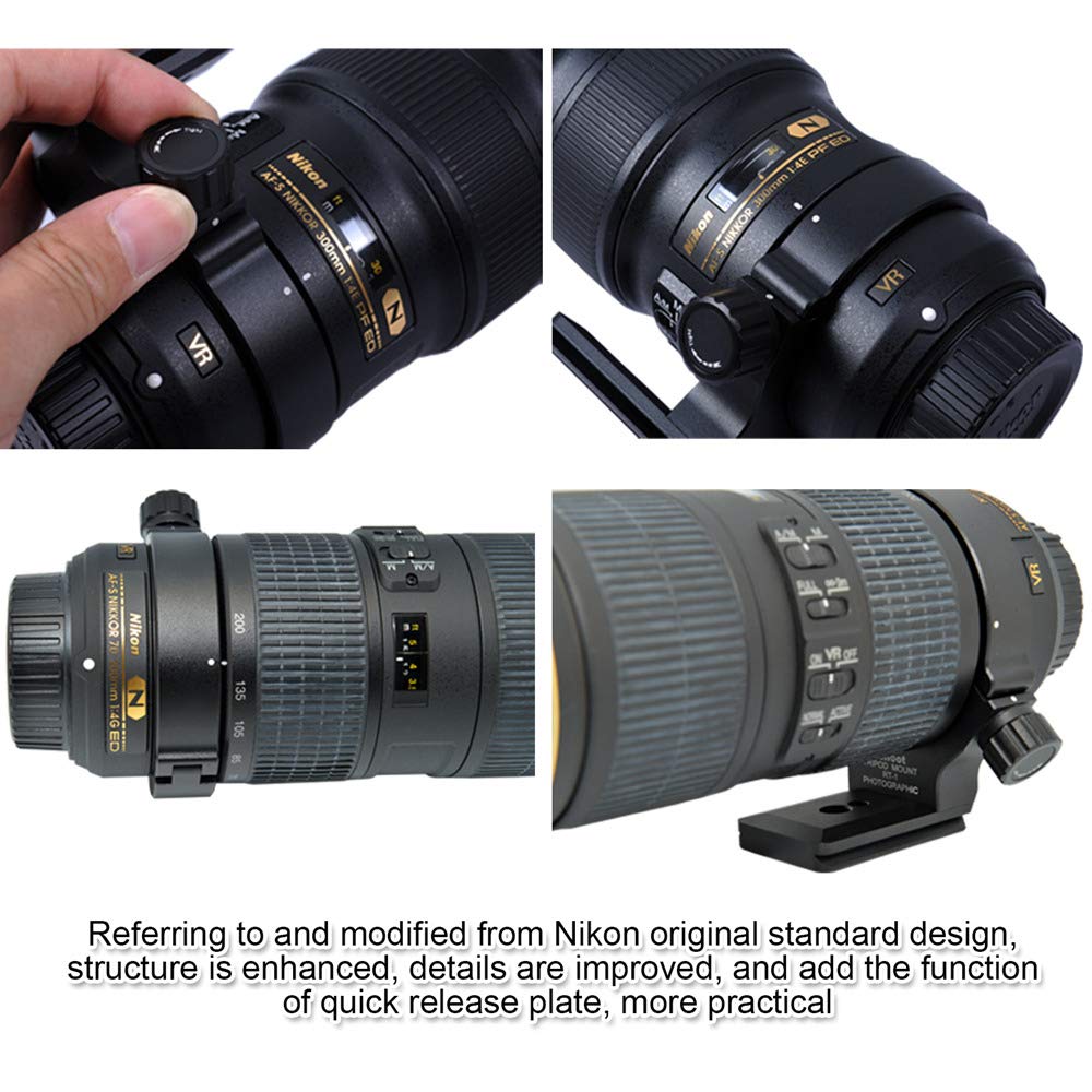 Lens Collar Support Tripod Mount Ring For Nikon Rt 1 Nikkor Af S 300Mm F/4E Pf Ed Vr And Af S 70 200Mm F/4G Ed Vr Bottom Quick R