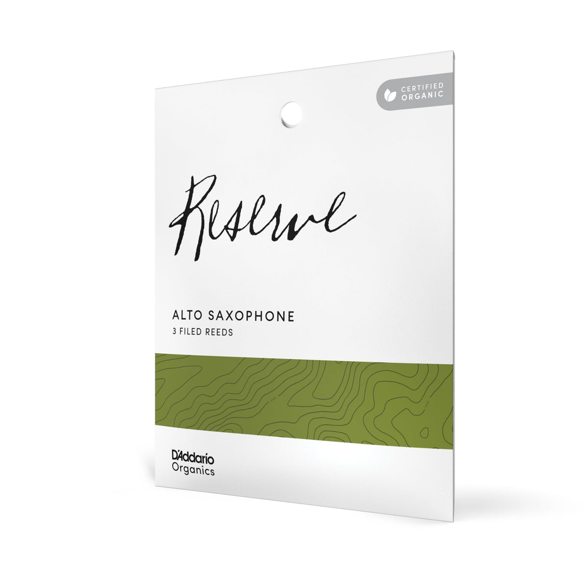 Daddario Organic Reserve Alto Saxophone Reeds   Filed, Strength 2, 3 Pack