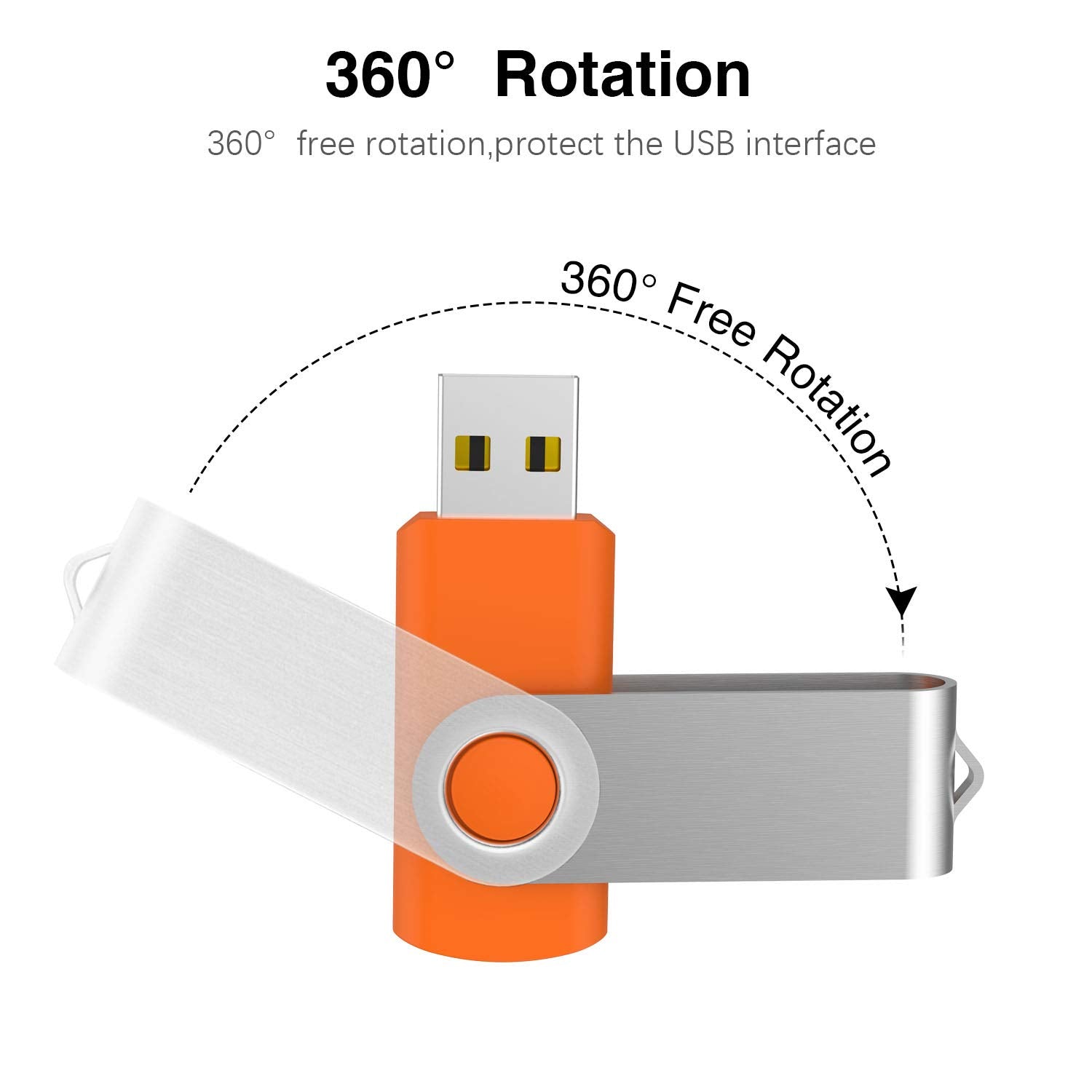 Kootion 10 X 16 Gb Usb Flash Drive 16 Gb Flash Drive Thumb Drive Memory Stick Pen Drive Keychain Design Orange