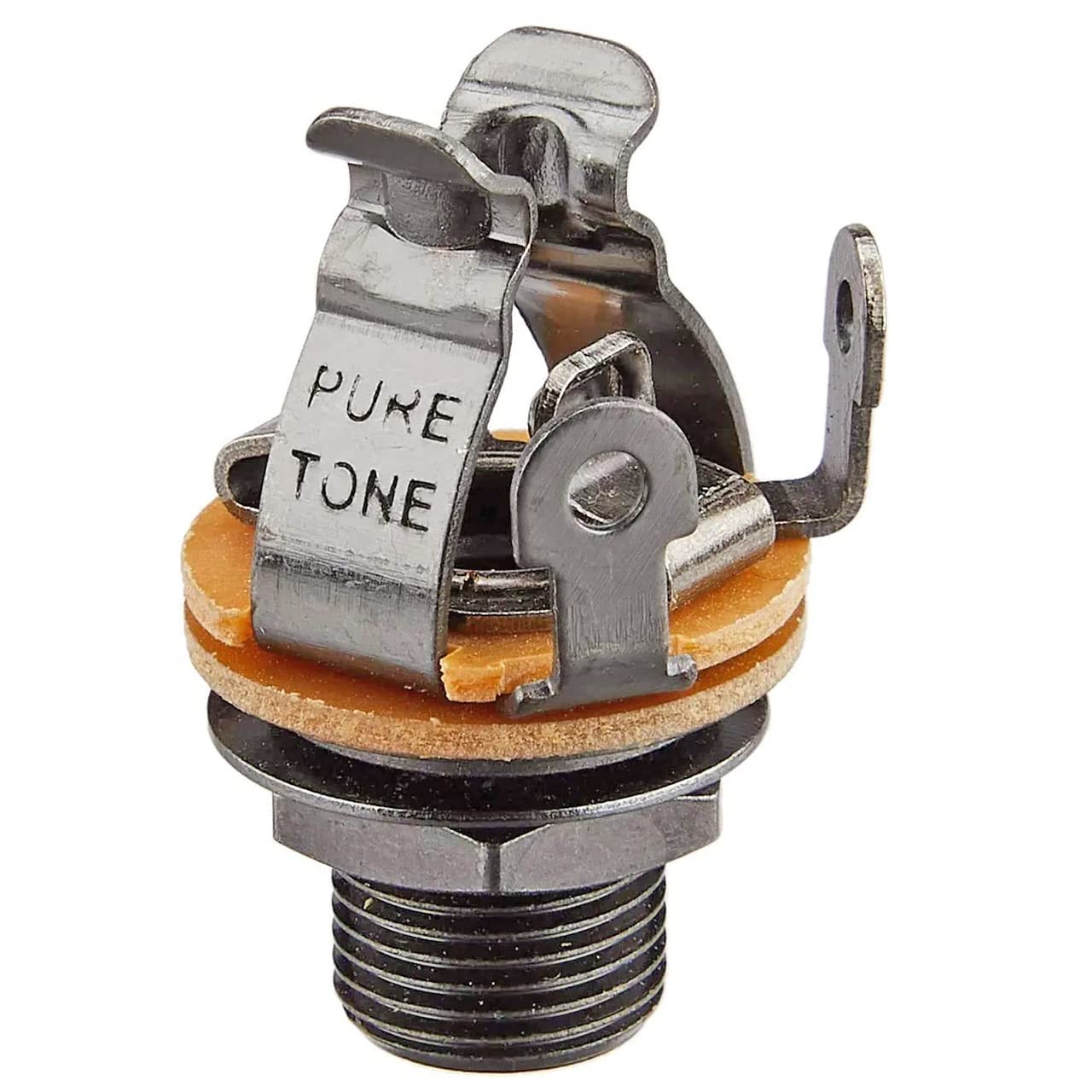 Pure Tone Multi Contact 1/4 Inch Mono Output Jack | Black Nickel | Dual Tension Grounds & Dual Positive Tips For Optimal Signal,