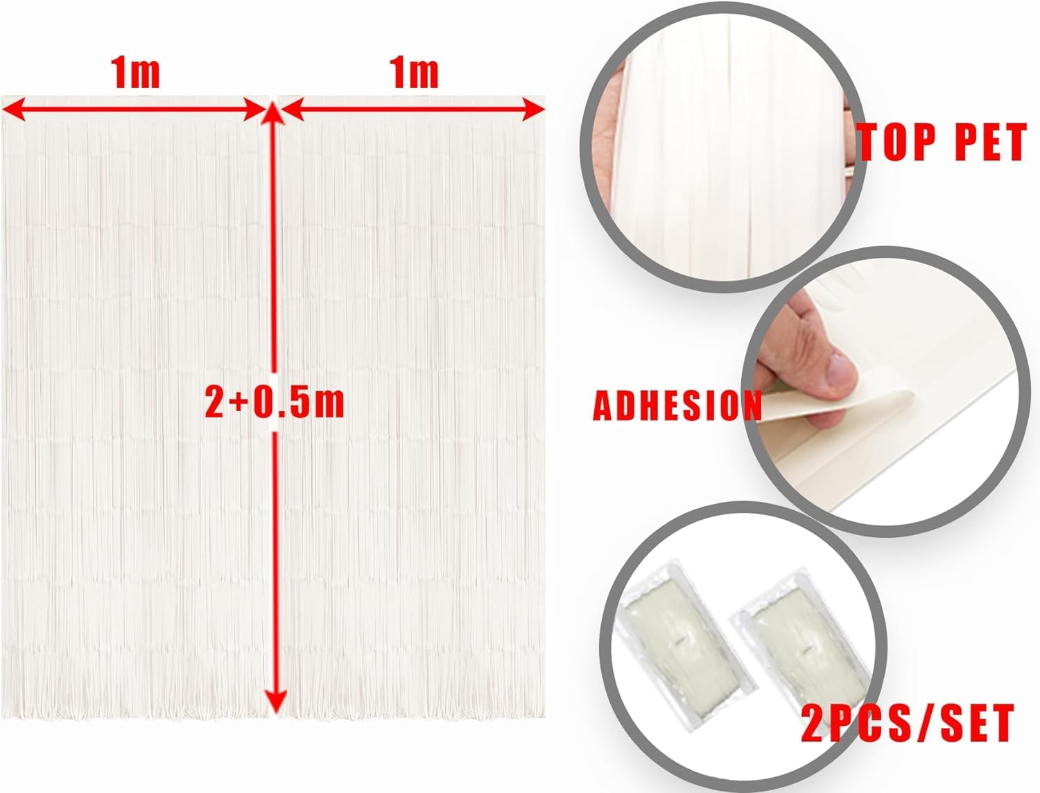 Braveshine Tinsel Photo Backdrop Curtains   2 Pack 3.2X8.2Ft White Foil Fringe Streamer Curtain For Birthdays, Christmas,Engagem