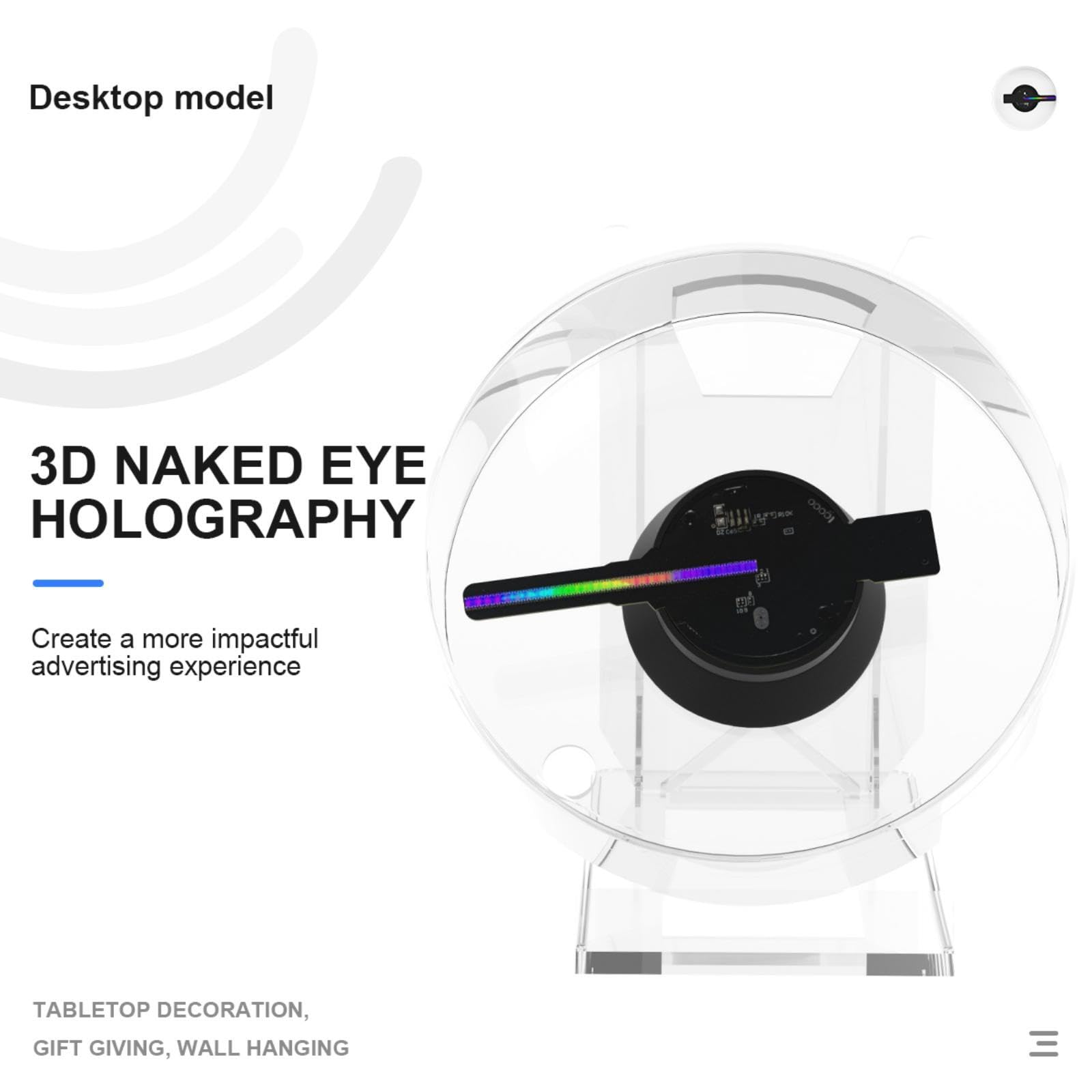 Havisikr 3D Hologram Fan 3.4In Hologram Fan Projector Suitable For Events?Party?Festivals And Home Decoration Lots Of 3D Materia