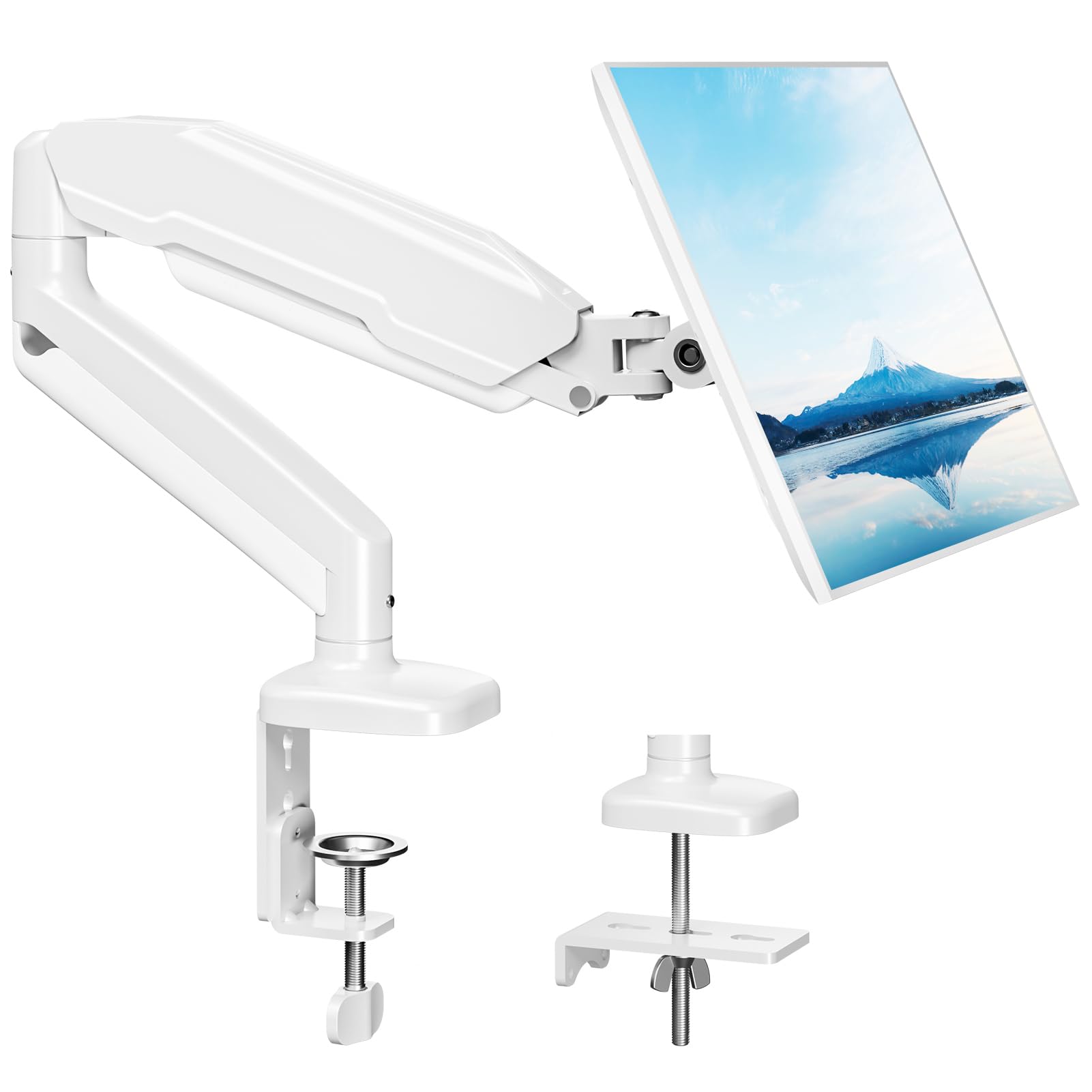 Mount Pro Single Monitor Desk Mount   Articulating Gas Spring Monitor Arm, Removable Vesa Mount Desk Stand With Clamp And Gromme