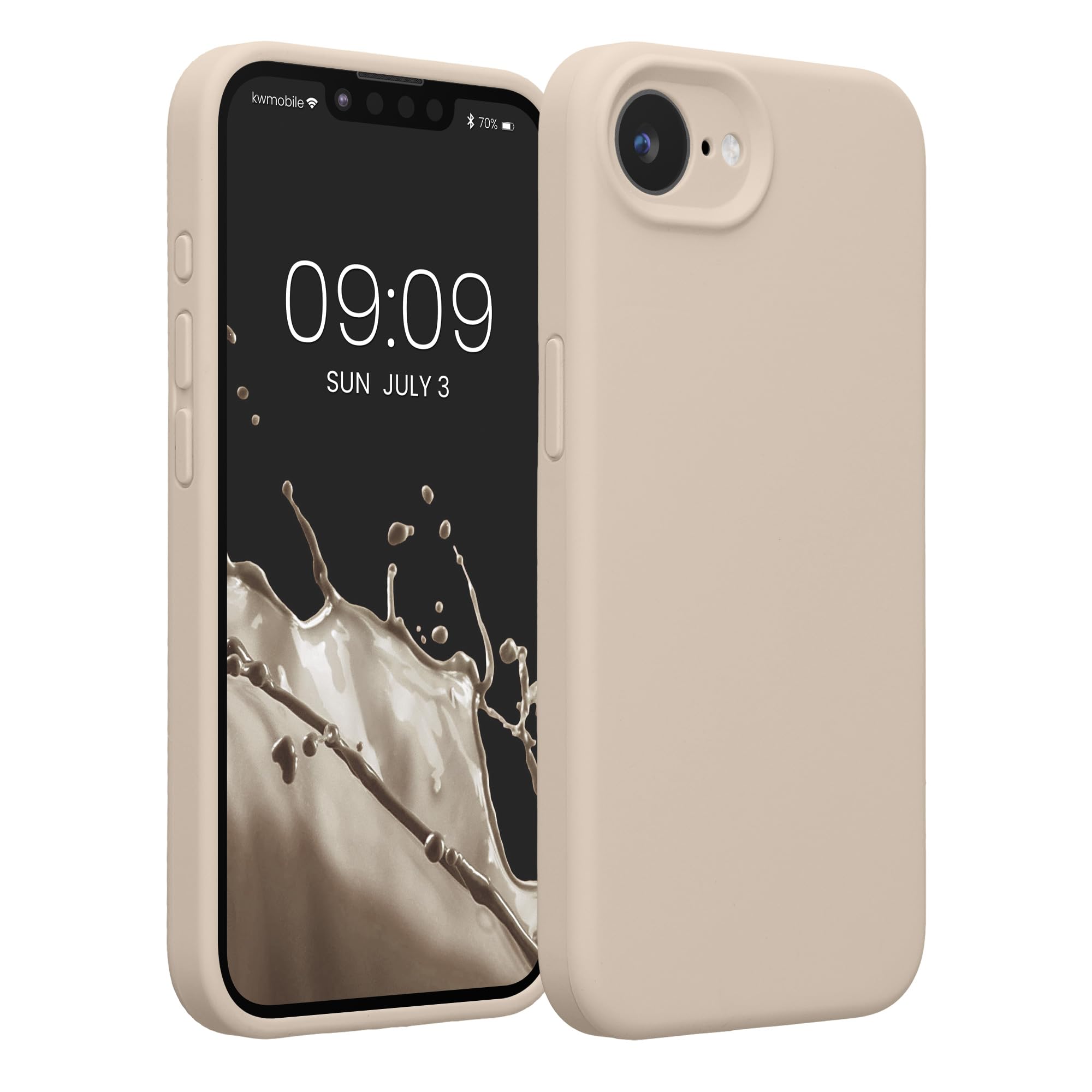 kwmobile Case Compatible with Apple iPhone 17e / iPhone 16e Case - Slim TPU Silicone Phone Cover - Soft Touch Finish - Cream