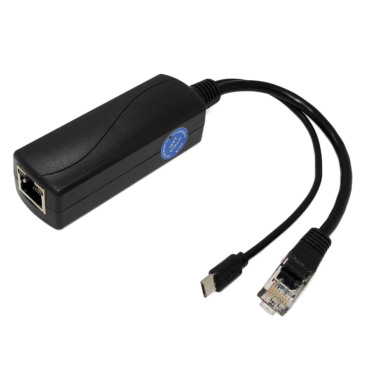 Revodata Micro Usb Port Poe Splitter Gigabit 5V/3A, Poe To Micro Usb 5V/3A Output, 1000Mbps Gigabit Ethernet Comply Ieee802.3Af/
