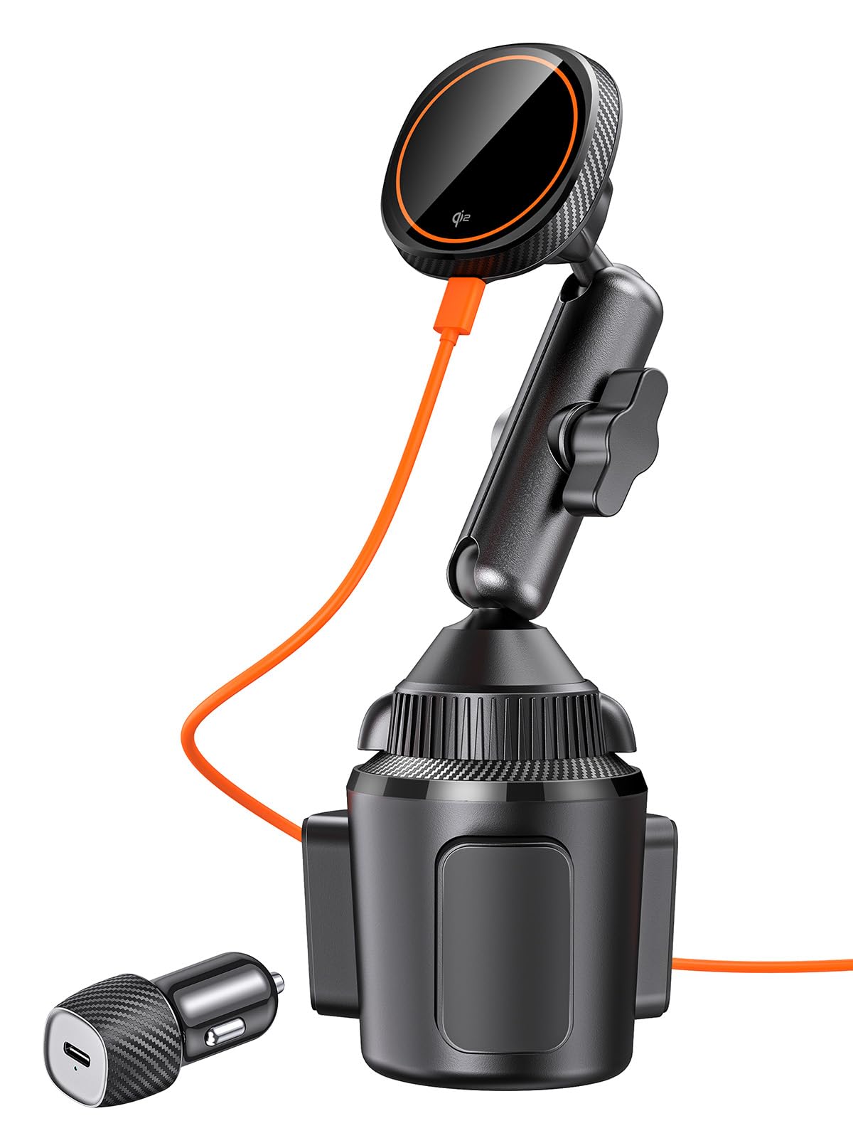 Exeliq For Qi2 15W Magsafe Car Mount Charger, Phone Holder Car Cup Holder Wireless Car Charger Heat Dissipation System, Fast Cha