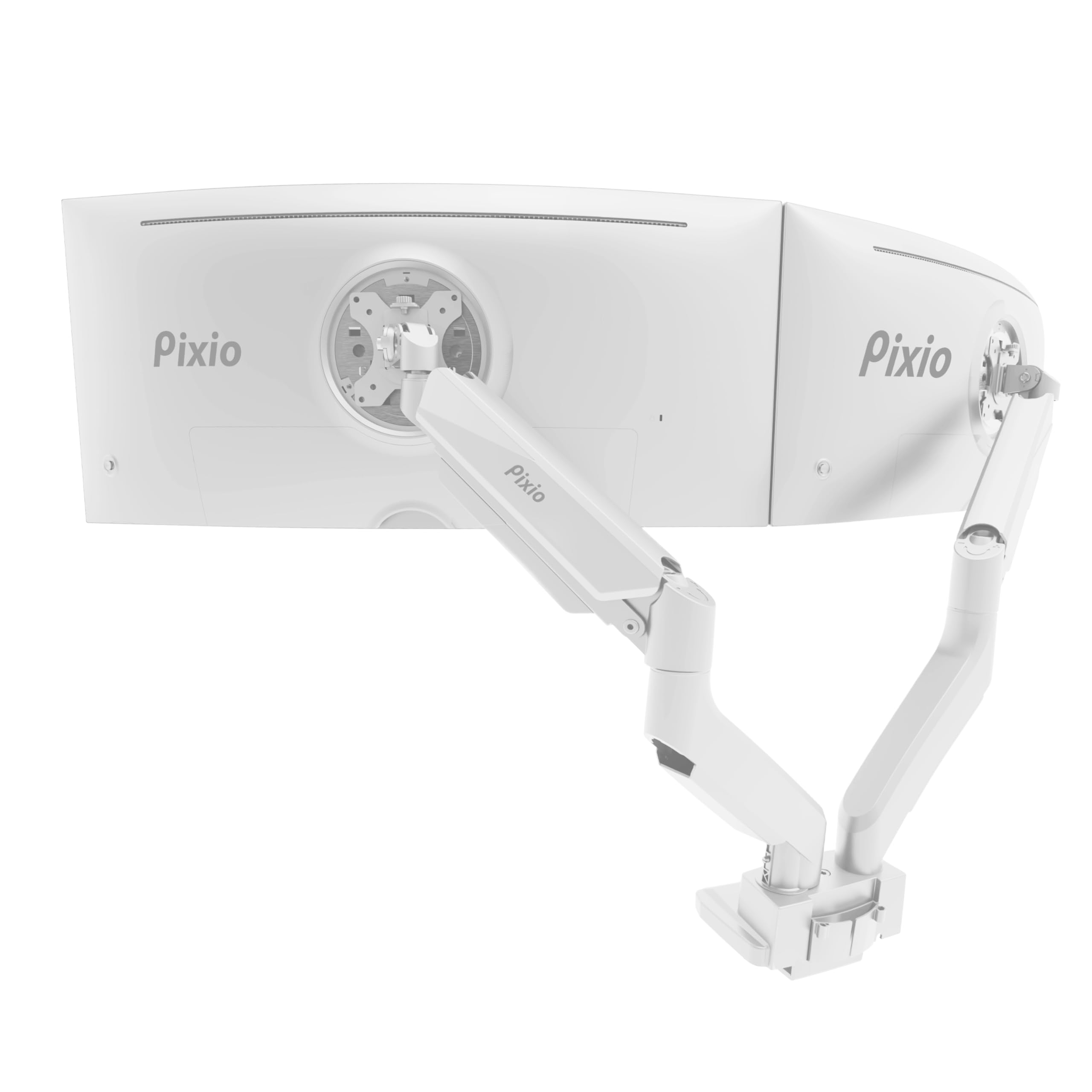 Pixio Ps2D White Ultrawide Heavy Duty Premium Dual Monitor Arm Stand Desk Mount   Fits Up To 35 Inches Two Monitors, Weights Up To 33 Lbs Each, Compatible With Vesa 75X75Mm 100X100Mm