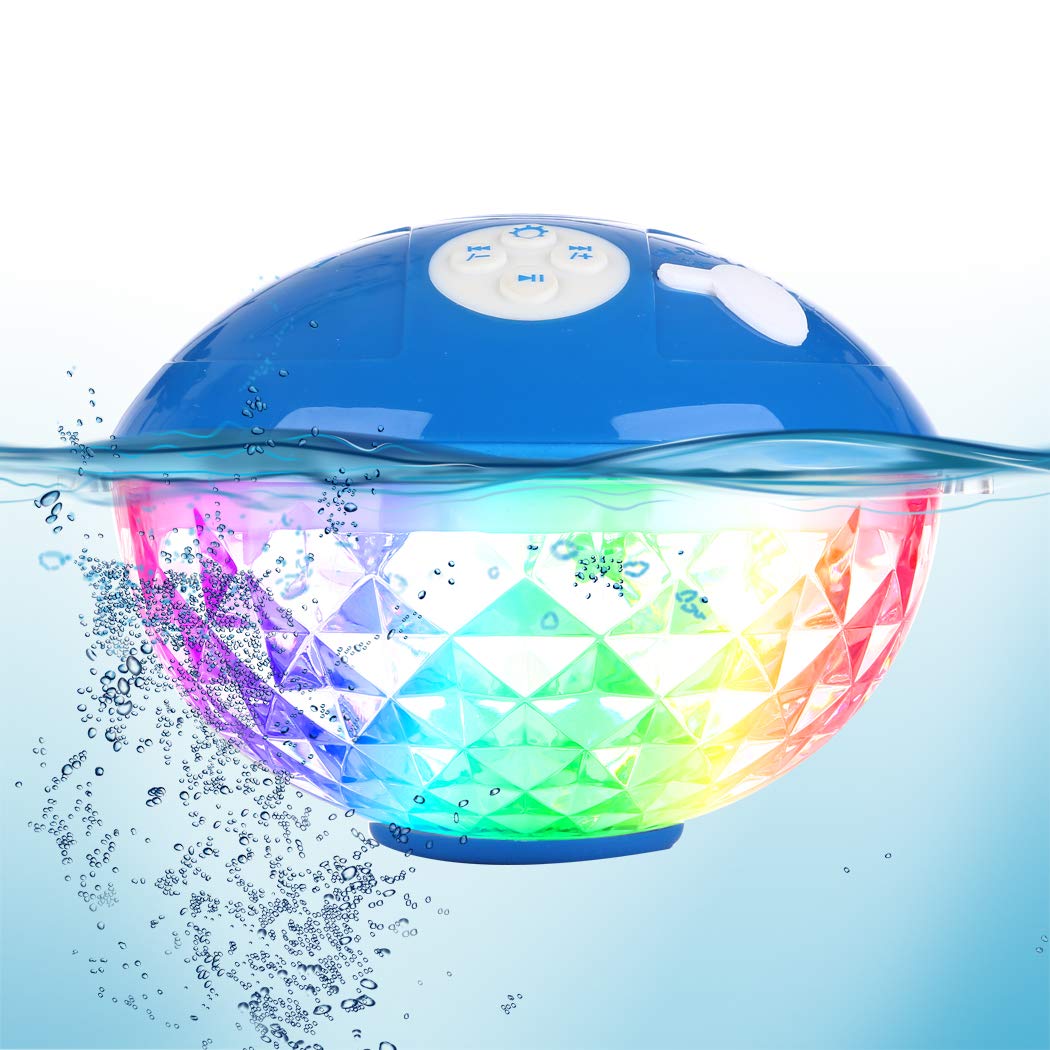 Bluetooth Speakers With Colorful Lights, Portable Speaker Ipx7 Waterproof Floatable, Built In Mic,Crystal Clear Sound Speakers B