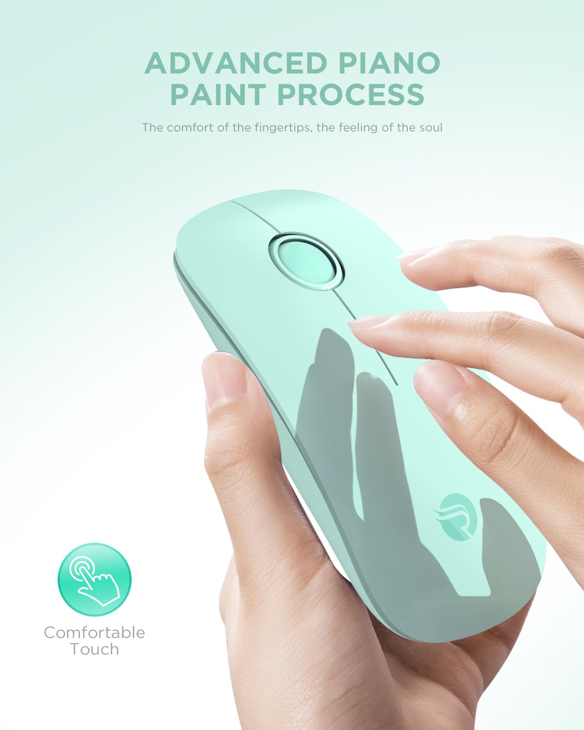 Rapique R306 Wireless Mouse, Green, Bluetooth, Usb, 480 Hours Battery Life, 1600 Dpi, Compatible With Windows, Macos, Chromebook