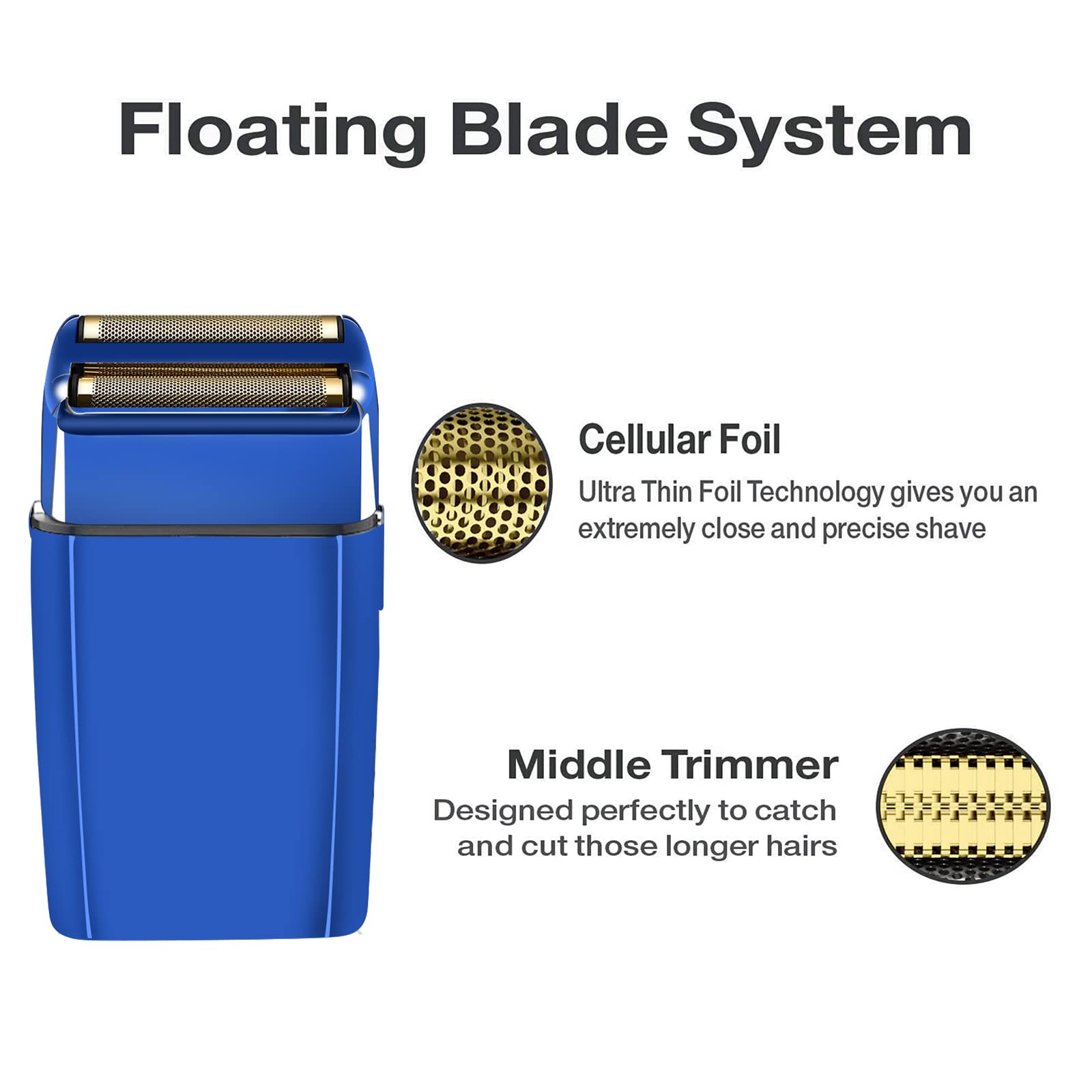 2 Pack Shaver Replacement Foil And Cutters Compatible With Babylisspro Double Fxfs2 Metal Shaver Foil Replacement,Blue