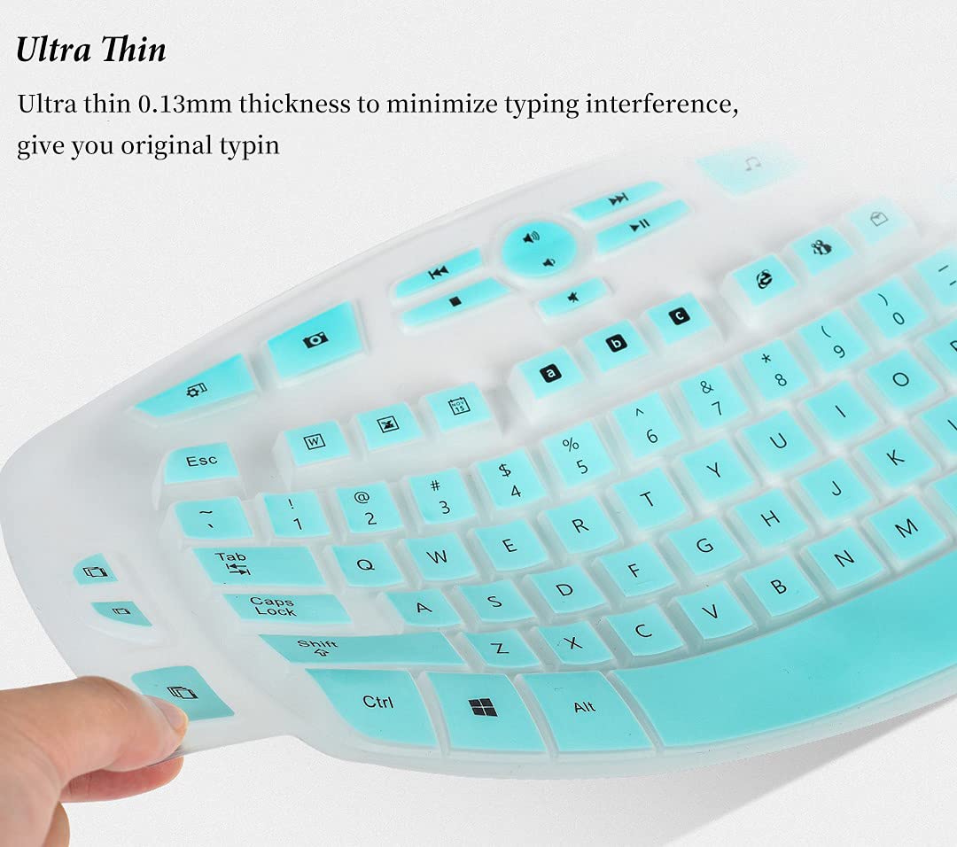 Keyboard Cover Skin Compatible With Logitech K350 Wireless Keyboard, Logitech K350 Mk550 Mk570 Accessories, Ultra Thin Logitech