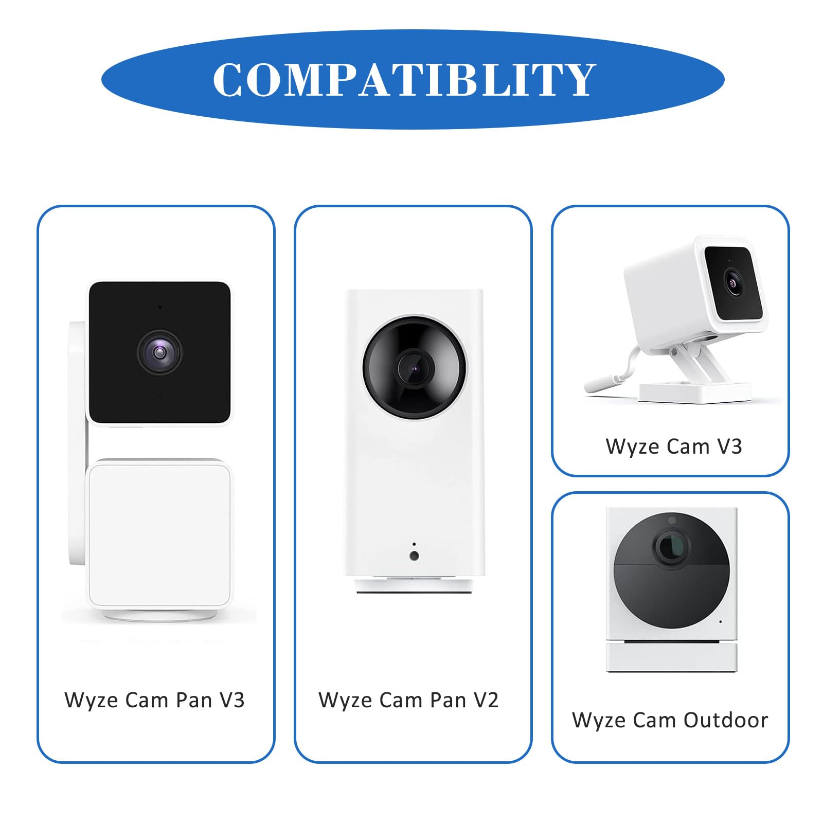 Voyaux Dual Pack Wall Mount For Wyze Cam Pan V3   All Angle Swivel & Tilt Adjustable Bracket For Indoor & Outdoor Use.Mount Comp