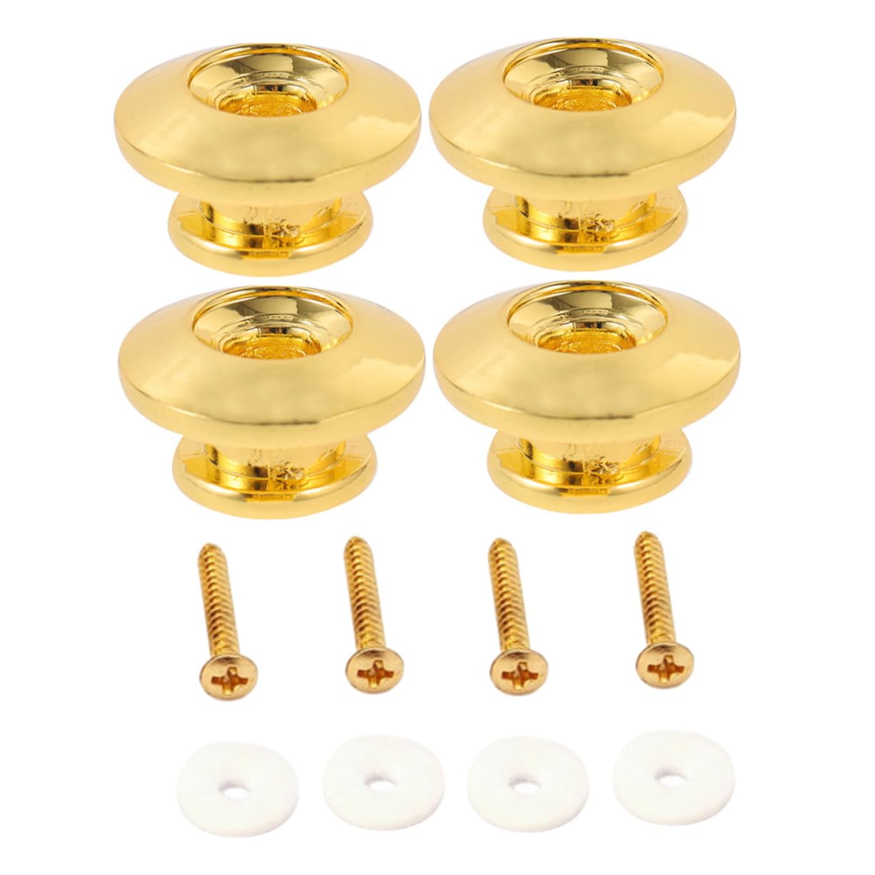 Toddmomy Guitar Strap Locks Set 4pcs Metal Strap Buttons Screws for Electric Bass and Acoustic Guitar AntiSlip Design
