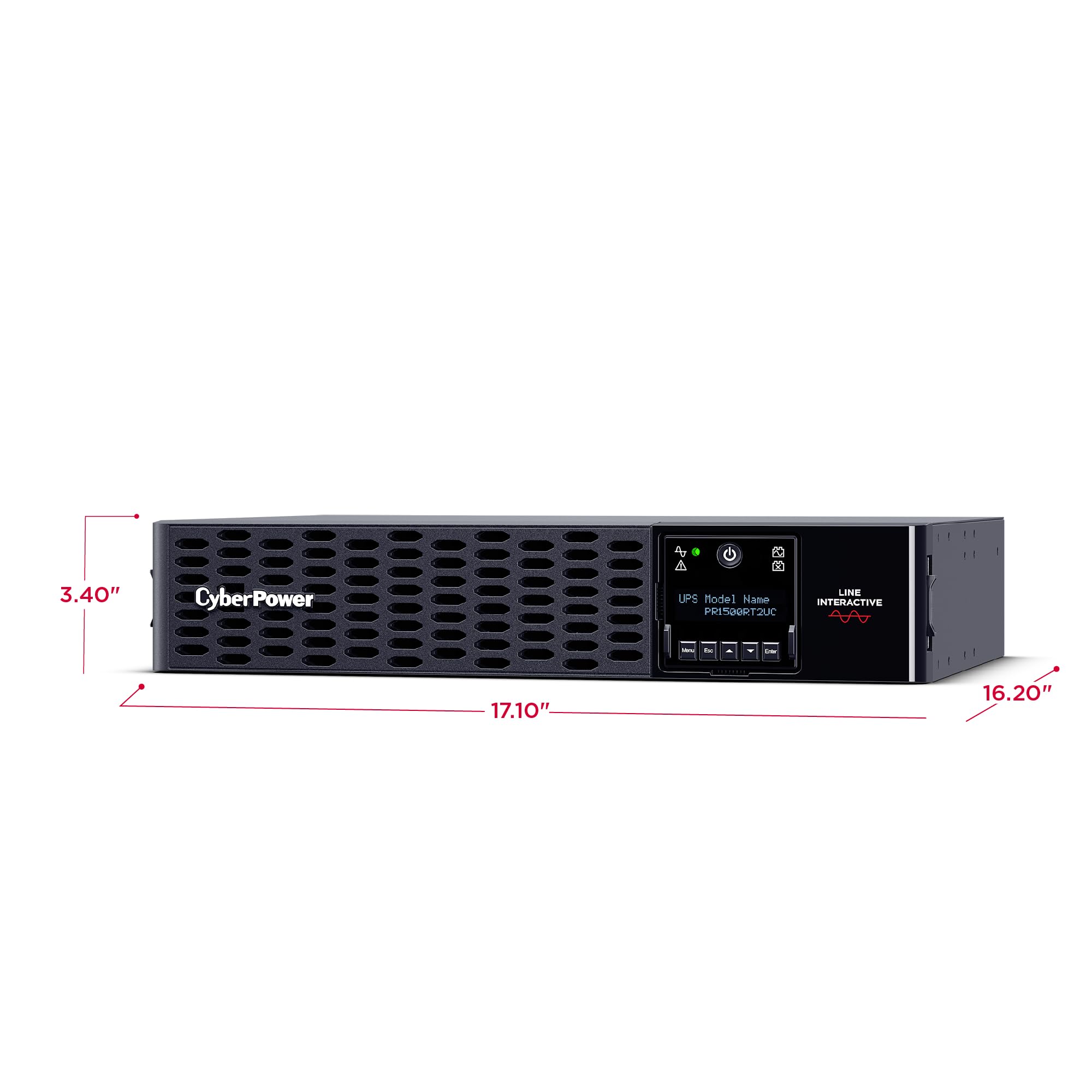 Cyberpower Pr1500Rt2Uc Smart App Sinewave Ups System, 1500Va/1500W, 8 Outlets, 2U Rack/Tower, Built-In Cloud Monitoring