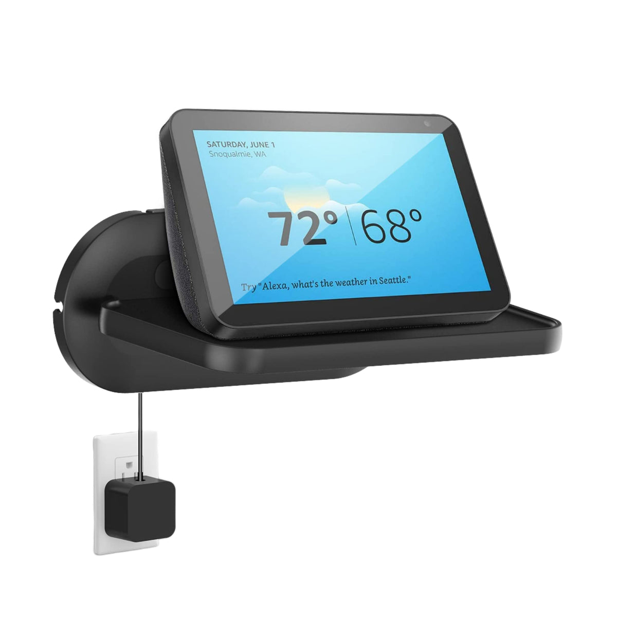 Homemount Echo Show 8 Wall Mount   Space Saving Smart Home Holder Compatible With Google Nest Hub Max & Portable Speakers & Show