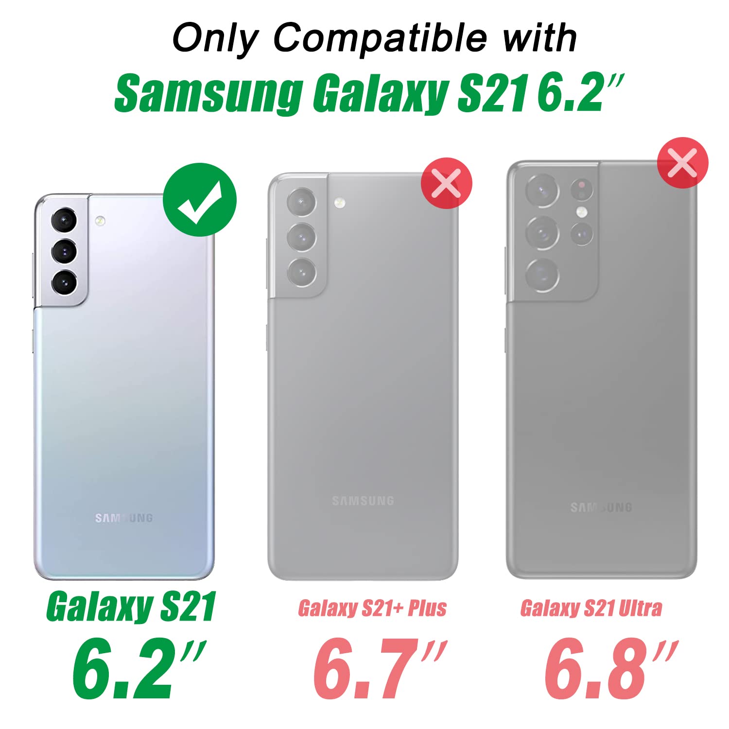 Ikazz For Galaxy S21 Case,Military Grade Shockproof Heavy Duty Protective Phone Cover Pass 16Ft Drop Test With Magnetic Kickstan