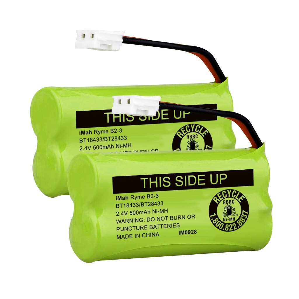Imah Bt18433/Bt28433 2.4V 500Mah Ni-Mh Cordless Phone Battery, Also Compatible With At&T Bt184342/Bt284342 Bt8300 Bt1011 Bt1018 