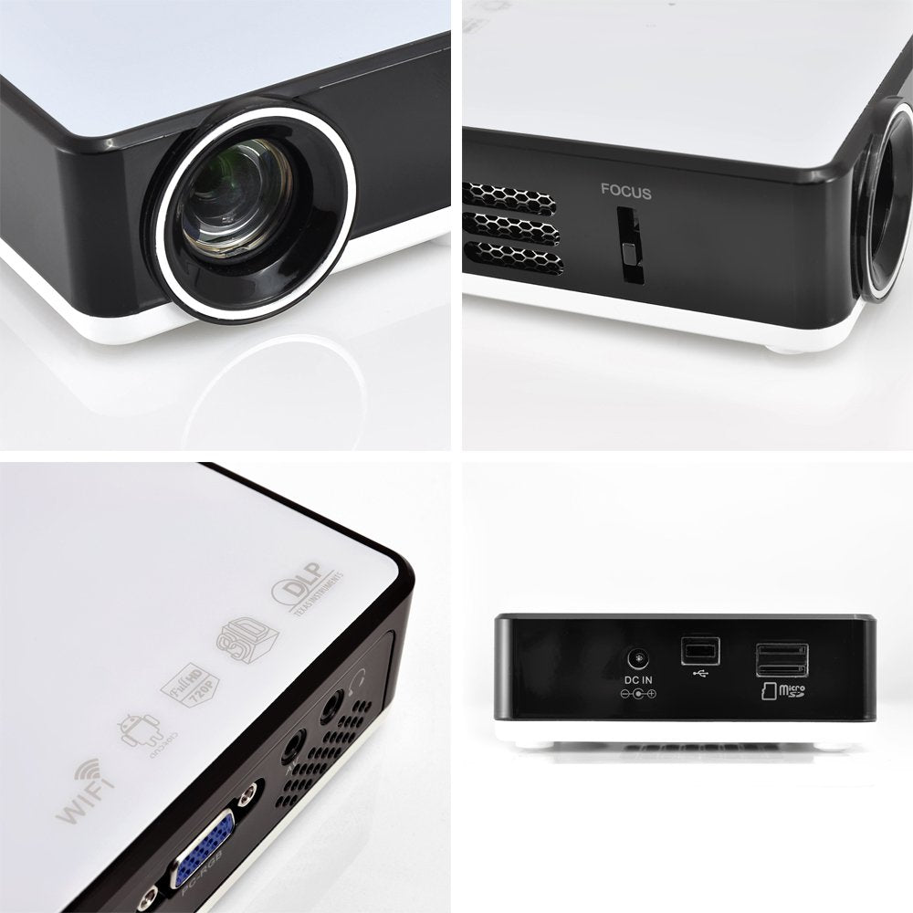 Pyle Portable Home Theater Projector With Wifi Wireless Multimedia Streaming   Full Hd 1080P Smart Video Led Lamp, Hdmi/Usb Inpu