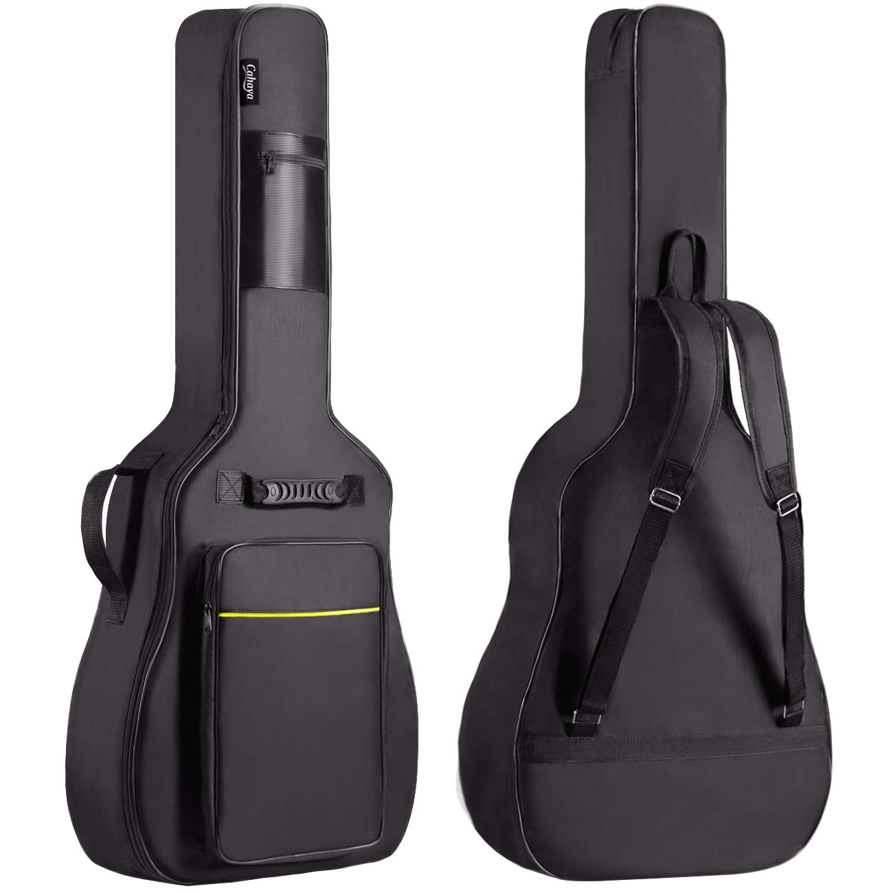 CAHAYA 41 In Acoustic Guitar Bag 0.35 In Thick Padding Water Resistent Dual Adjustable Shoulder Strap Guitar Case Gig Bag with B