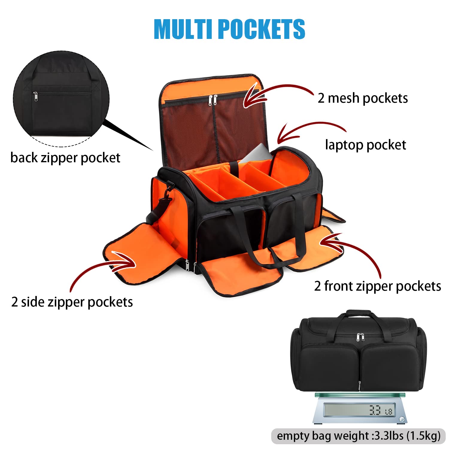 Cable Bag Music Dj Band Equipment Case Audio Bag Harness Music Gear With Dividers Inside Musiclites Cable Accessories Management