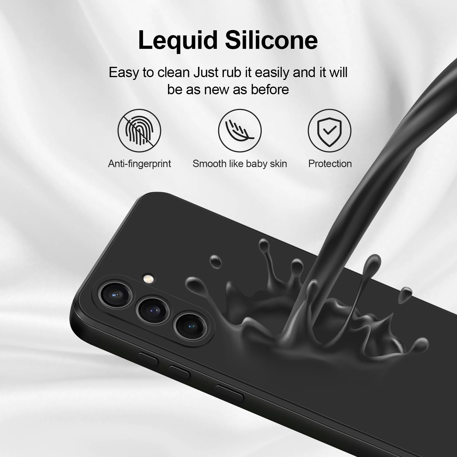 Giiyoon Silicone Case Compatible With Samsung Galaxy S23 Fe, Full Body Silky Soft Touch Phone Case With Camera Protection, Shock