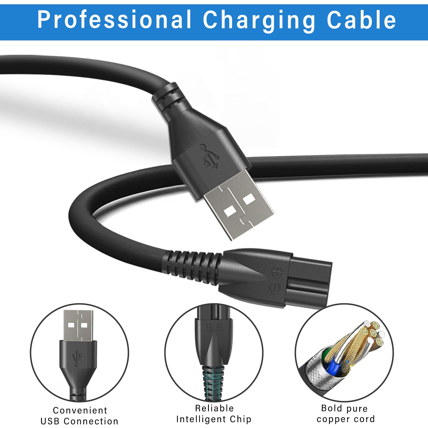 Charger For Meridian Grooming Electric Shaver Trimmer, Replacement Charger Cord Charging Cable Compatible With Meridian, 5V Powe