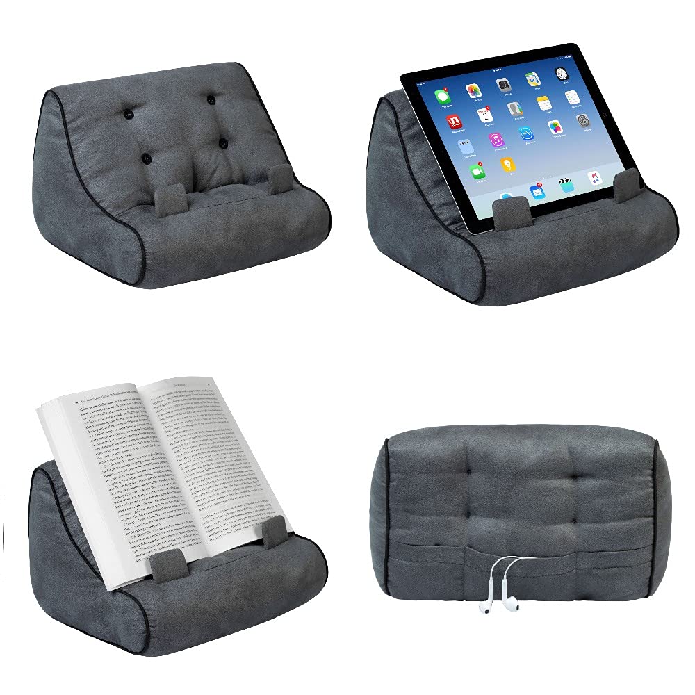 Gifts For Readers & Writers Book Couch Ipad Stand | Cushioned Tablet Stand & Book Holder| Reading Pillow For Bed Time | Tablet L