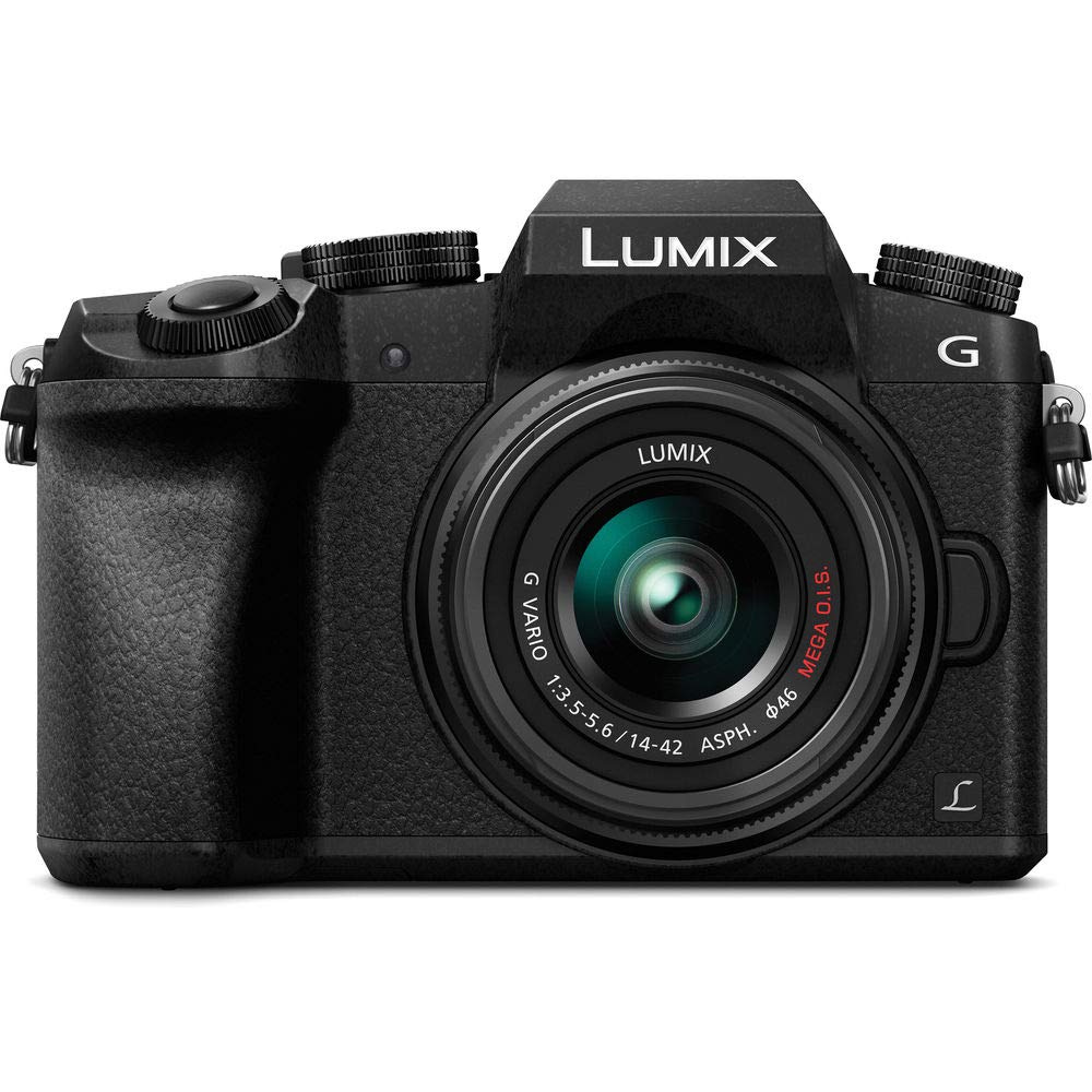 Panasonic Lumix Dmc-G7 Mirrorless Digital Camera With 14-42Mm Lens (Black) (Dmc-G7Kk) - Bundle - With Led Light + Dmw-Blc12 Batt