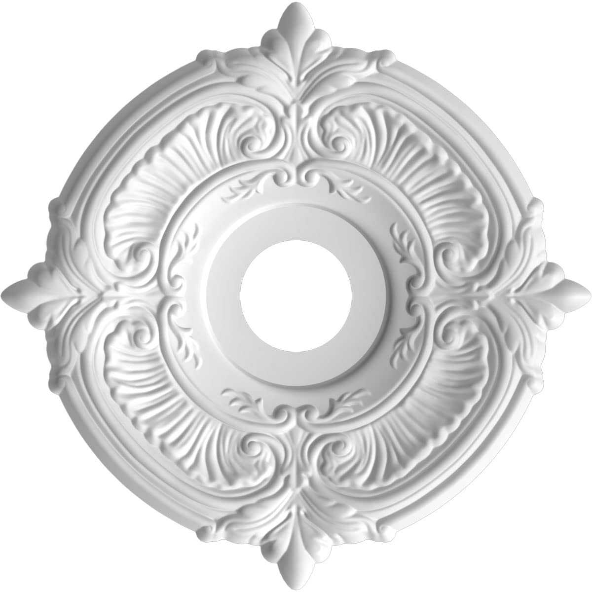 Ekena Millwork Cmp16Atagx Attica Thermoformed Pvc Ceiling Medallion (Fits Canopies Up To 5 5/8''), 16''Od, Textured Metallic Gal