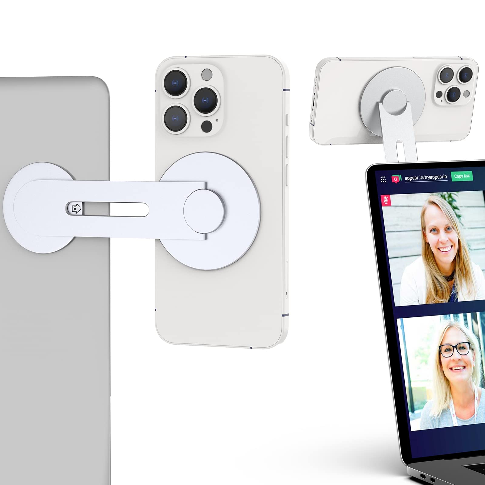Aerbeis Adjustable Laptop Phone Mount, Magnetic Phone Holder