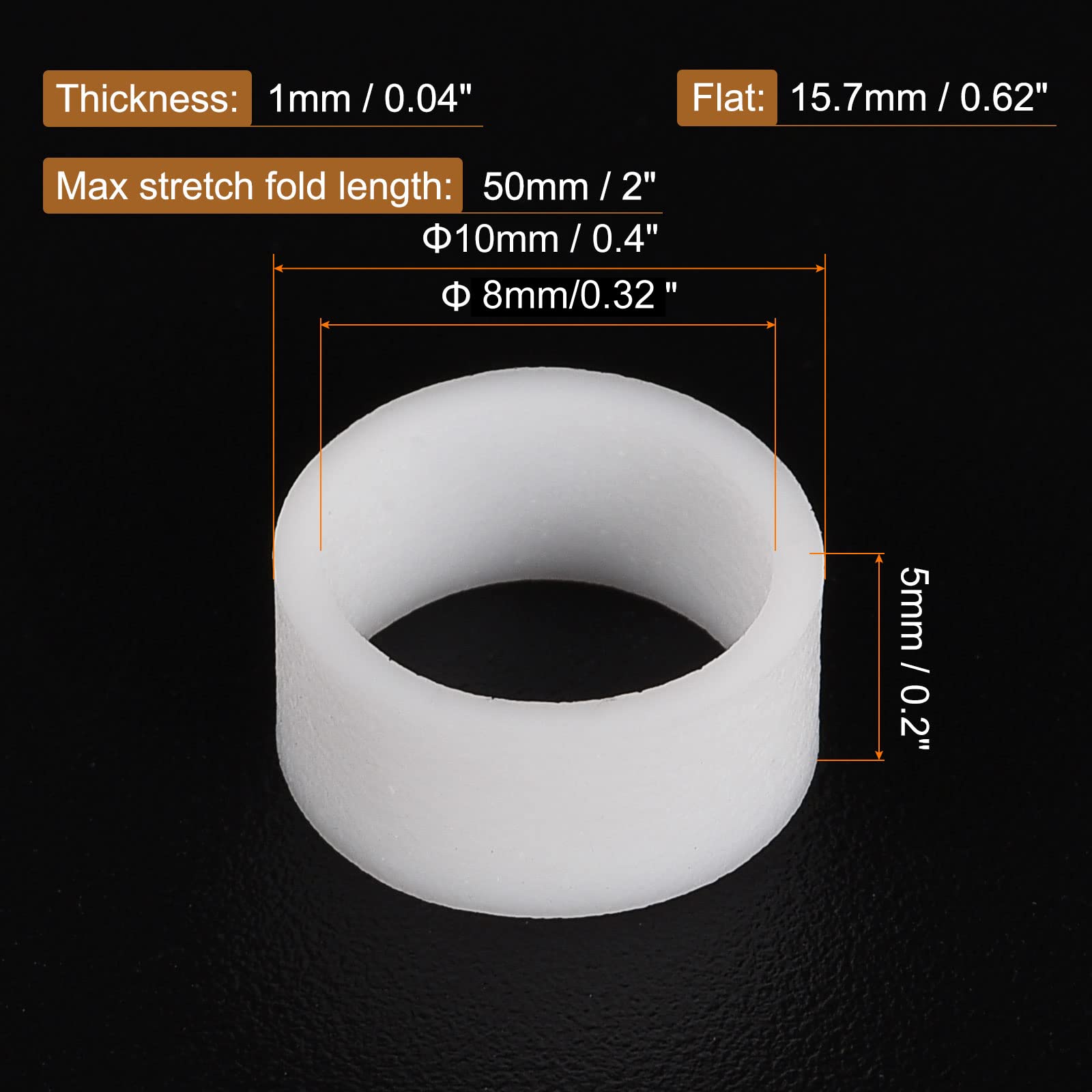 Meccanixity Silicone Rubber Bands Rings 200Pcs Non Slip 10Mm Dia 1Mm Thick 5Mm Width For Wire Cord Cable Wrapping, Bundle