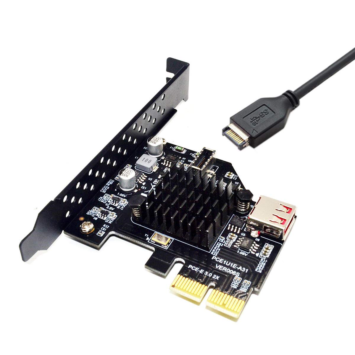 Cablecc Usb 3.1 Front Panel Socket & Usb 2.0 To Pci E Express Card Adapter For Motherboard