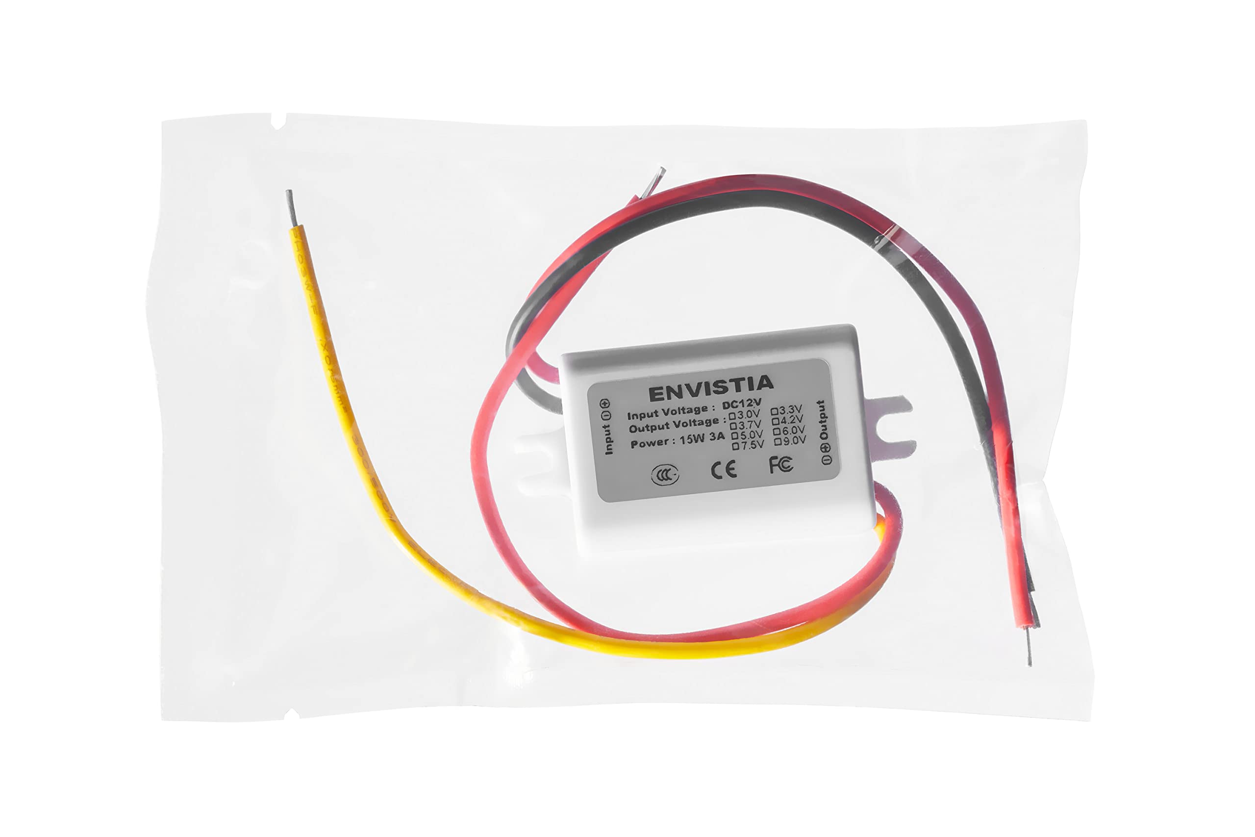 Envistia Miniature 12V To 5V Step Down Dc To Dc Voltage Converter 3A 15W Waterproof Power Supply Module